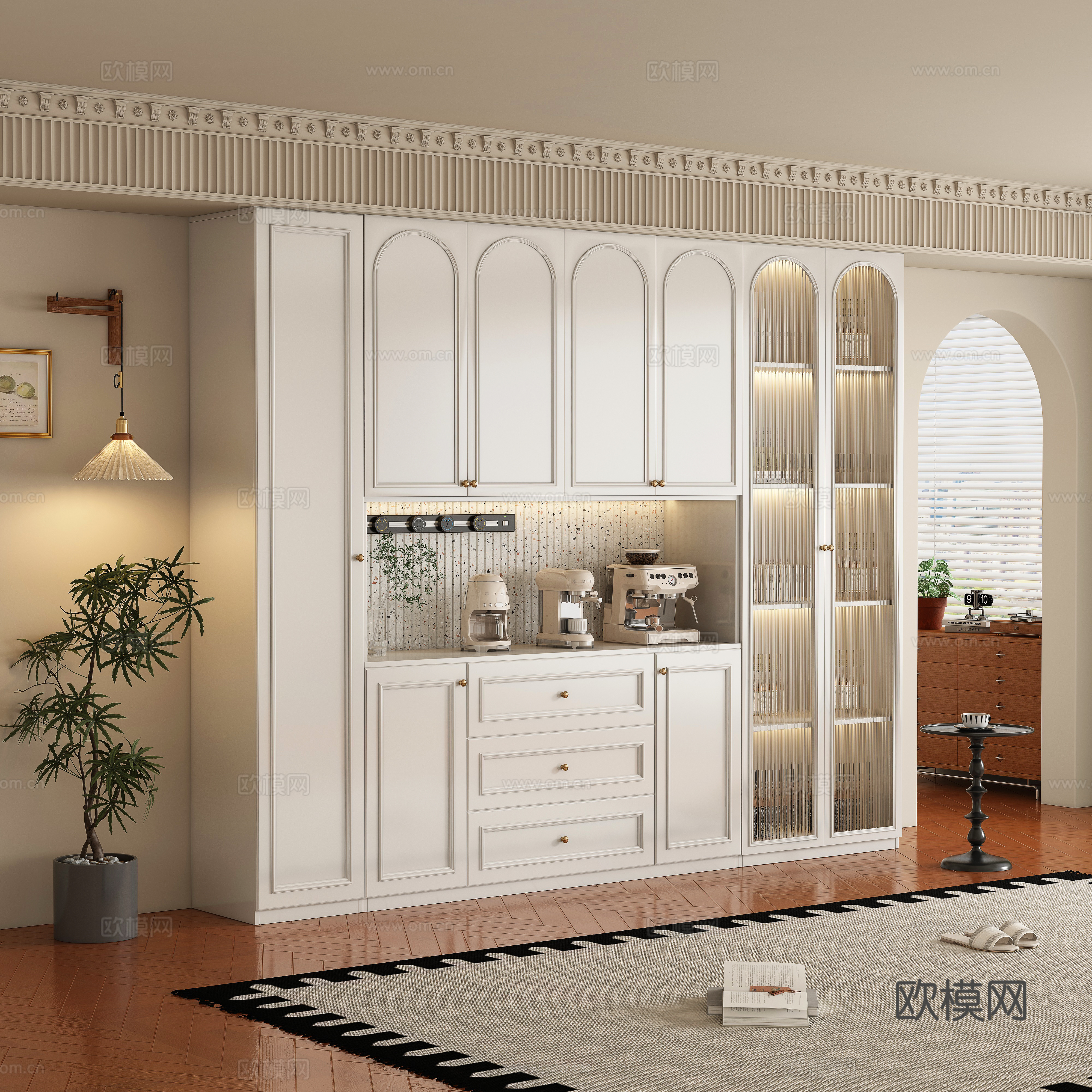 Middle-aged wine cabinet 3D model