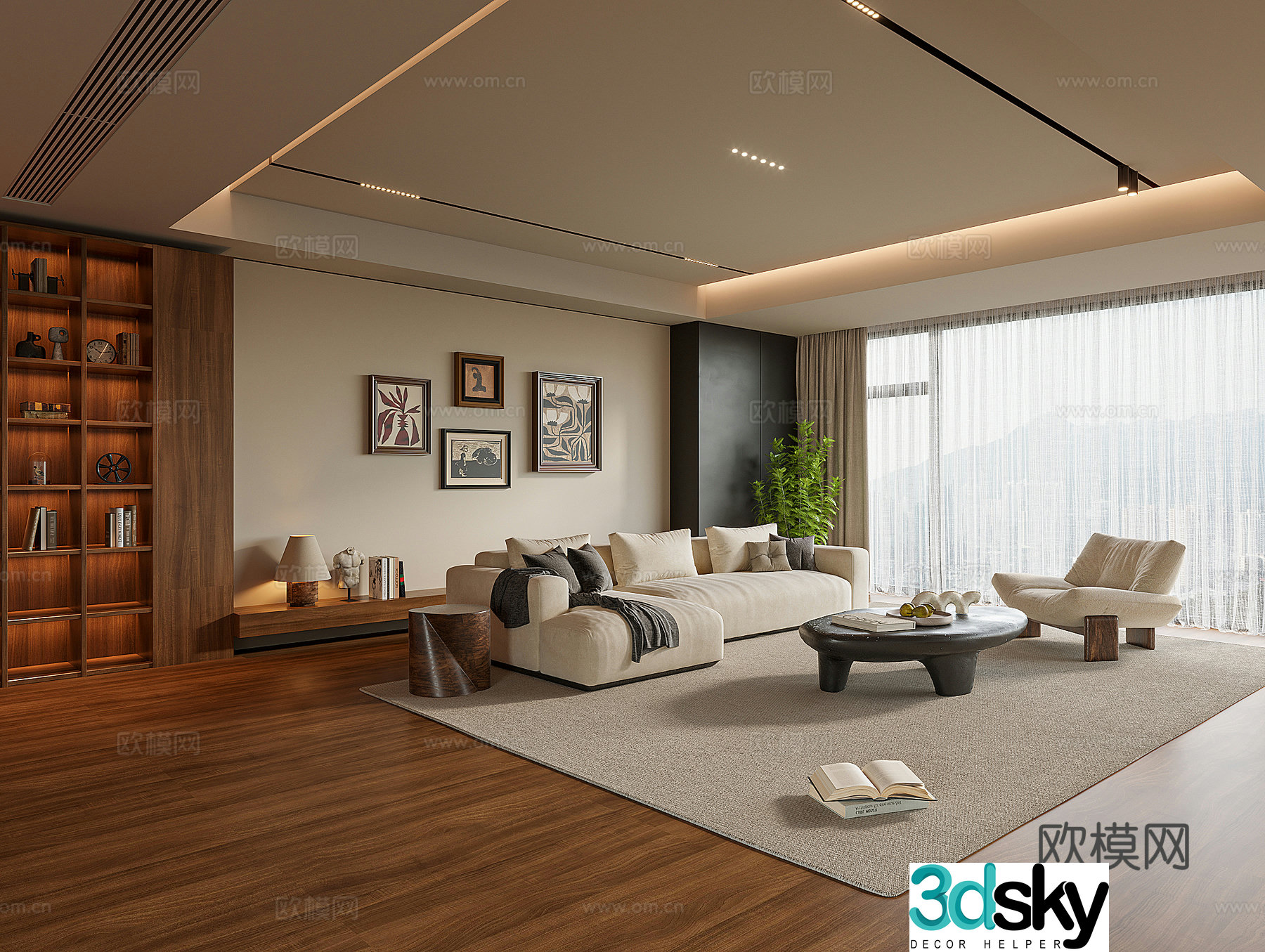 Middle-aged living room 3d model