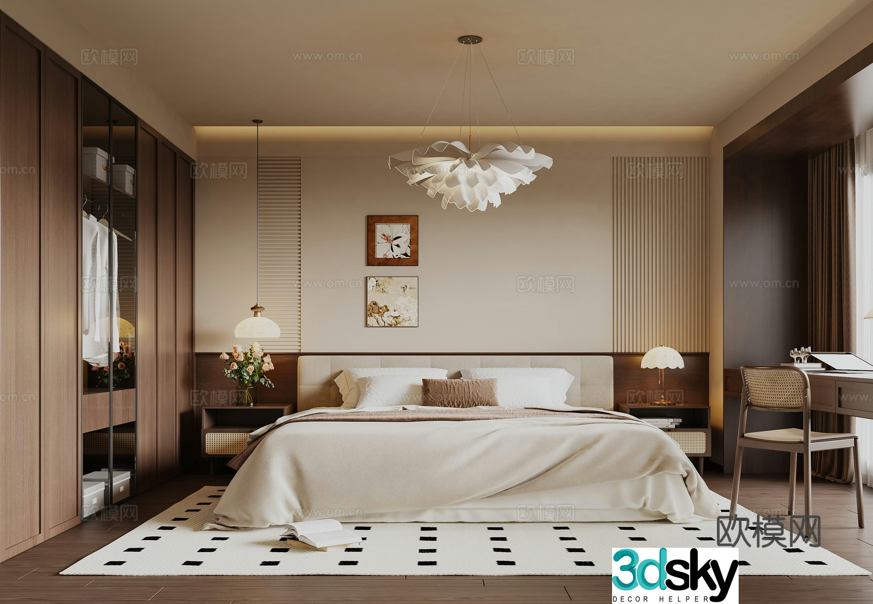 French medieval style bedroom 3d model