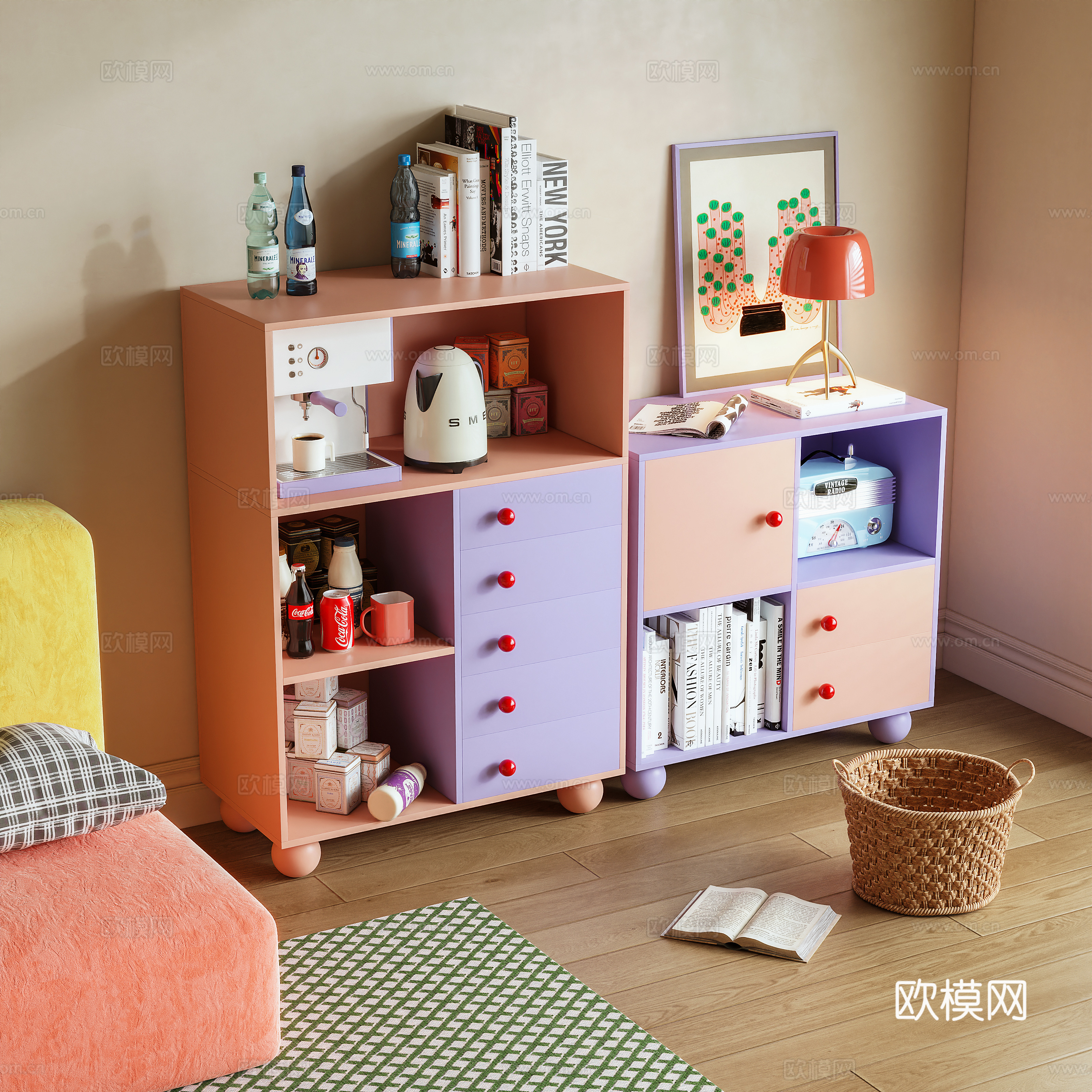 Modern sideboard sideboard combination cabinet storage cabinet 3d model