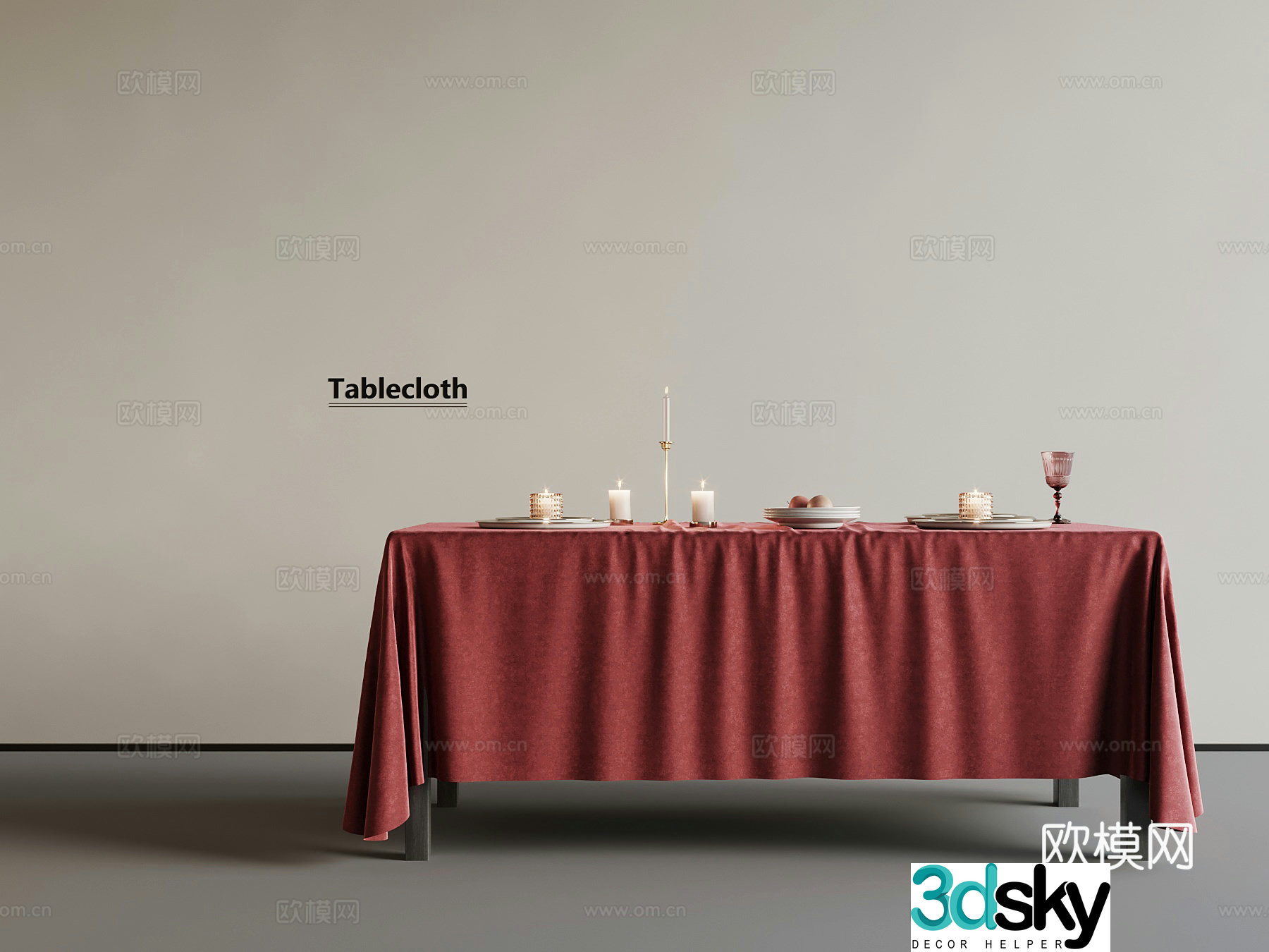 Modern tablecloth 3d model
