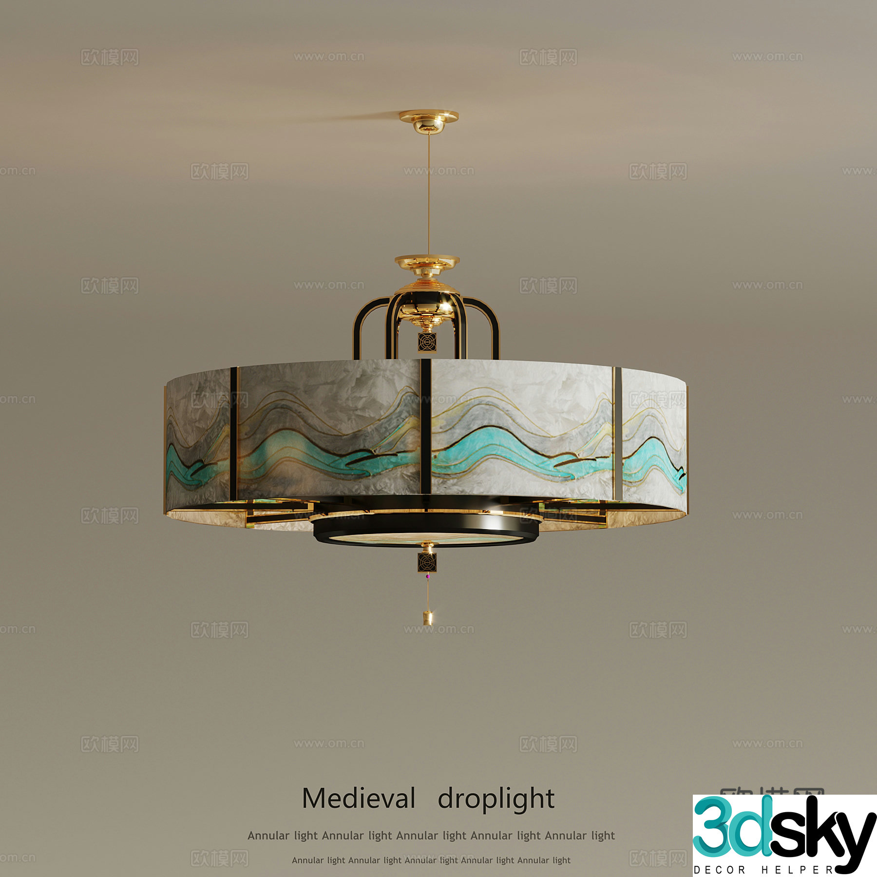 New Chinese chandelier 3D model
