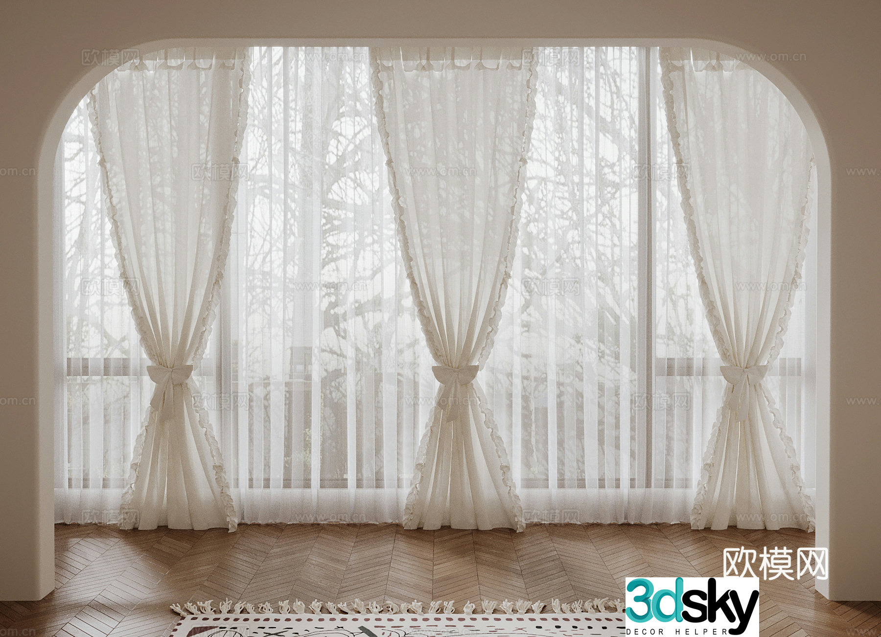 Curtain French Curtain 3D Model