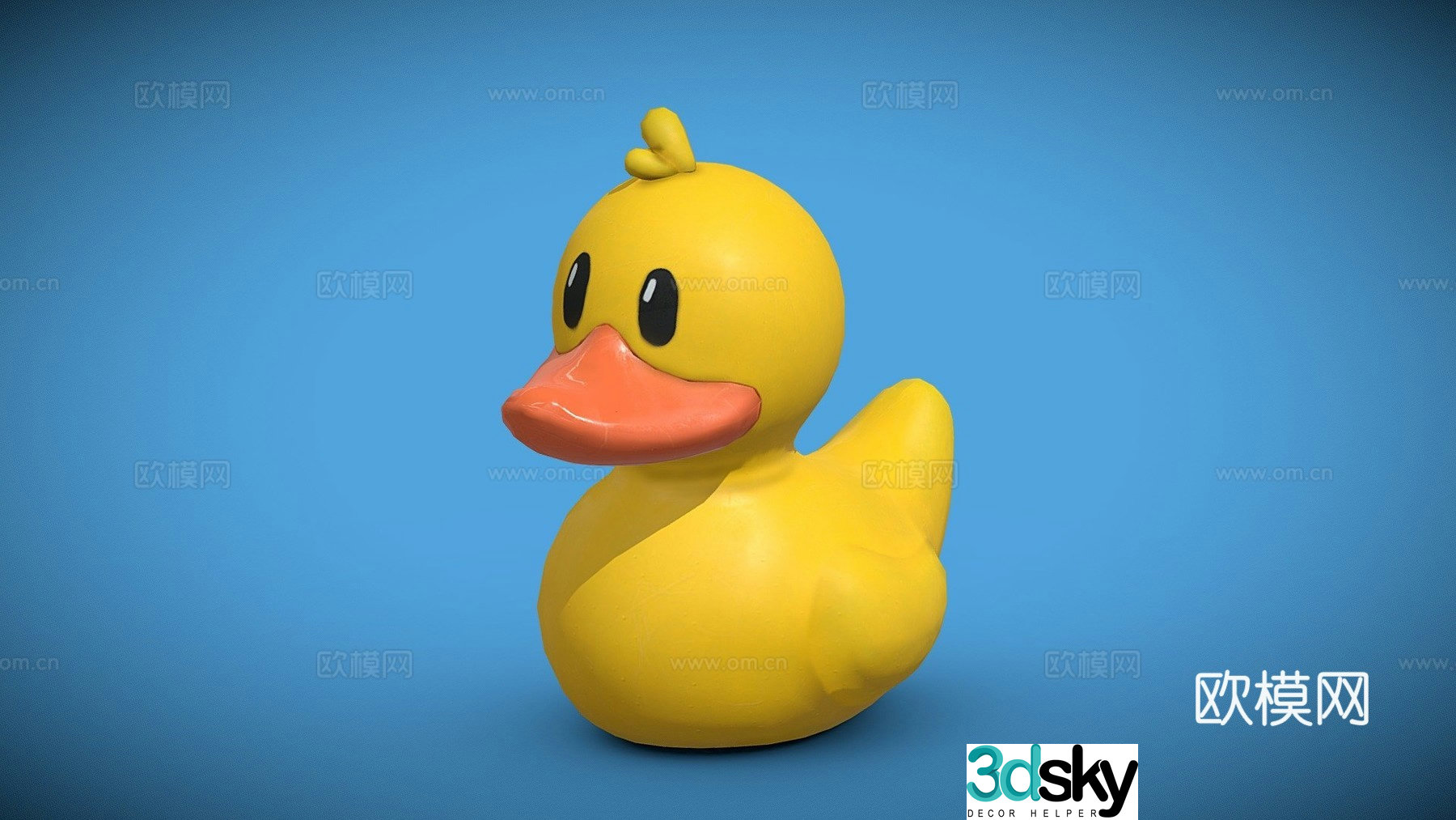 Cartoon rubber duck 3d model