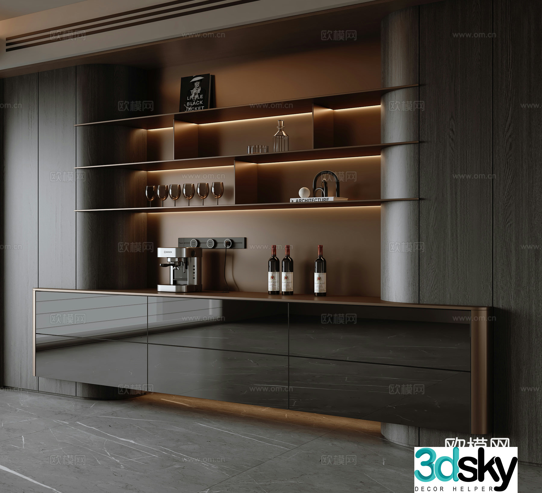 Modern Italian sideboard 3D model