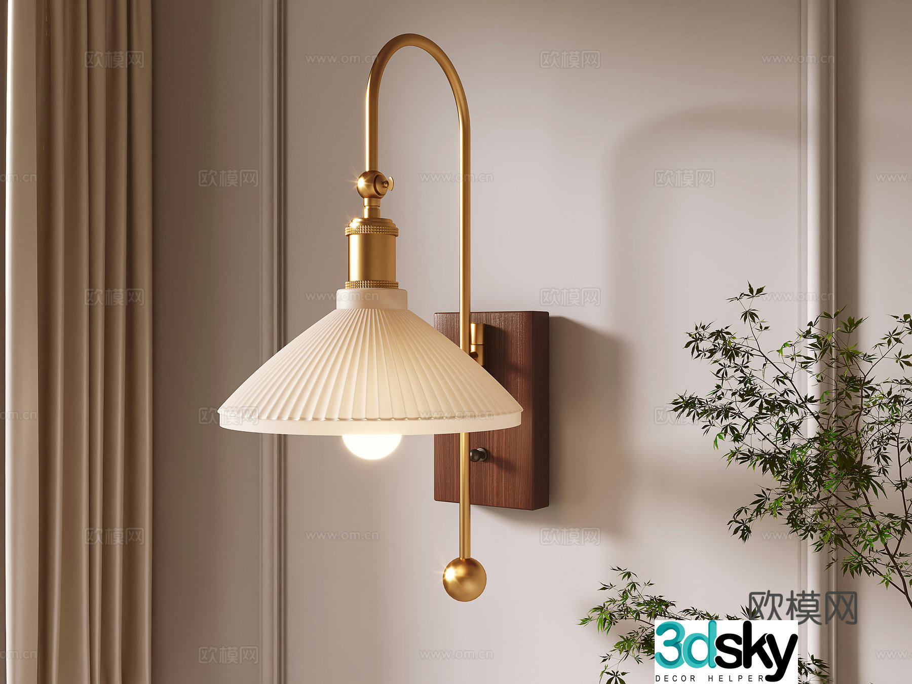 Wasabi wind wall light 3d model