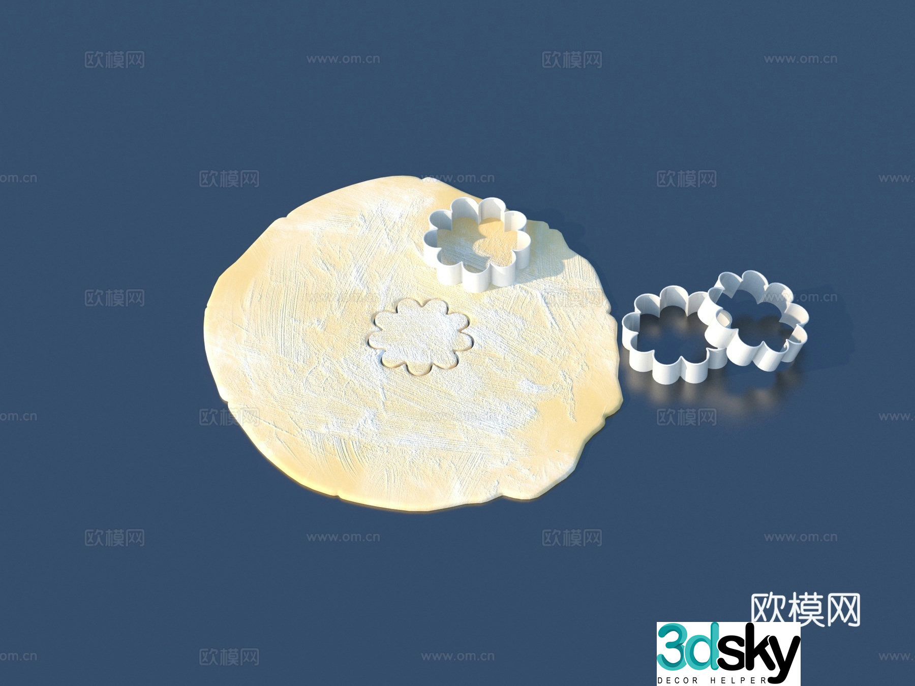 Flour Rolled Noodle Dough Plum Print 3D Model