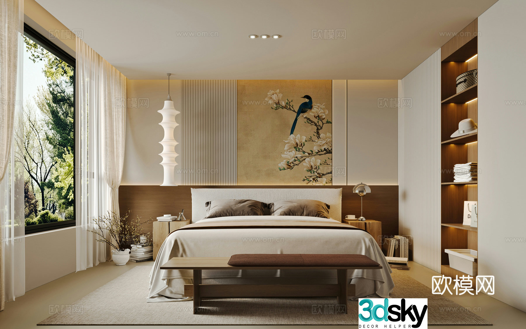 Middle-aged bedroom 3d model