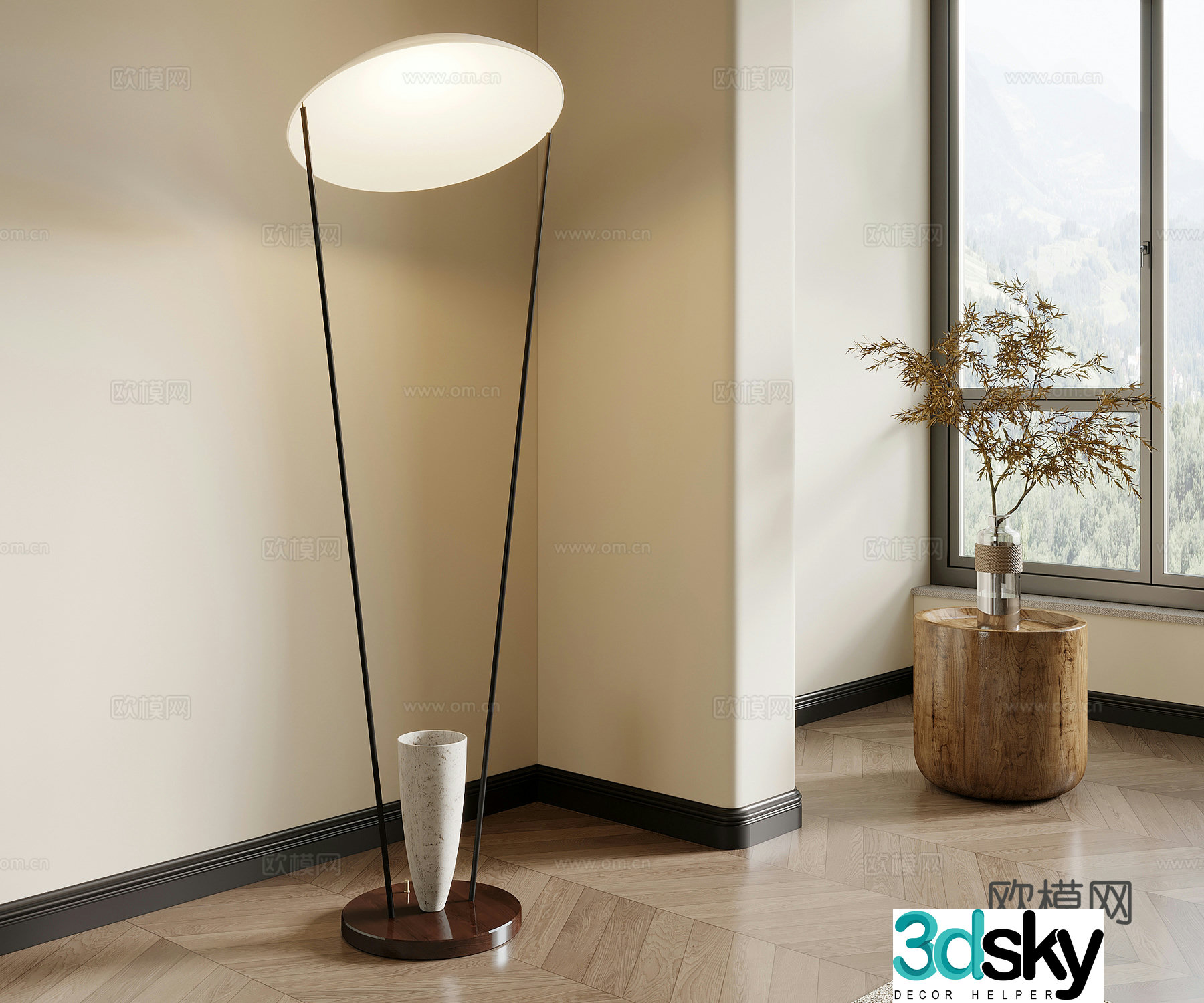Floor lamp Jijifeng Floor lamp Border table 3D model