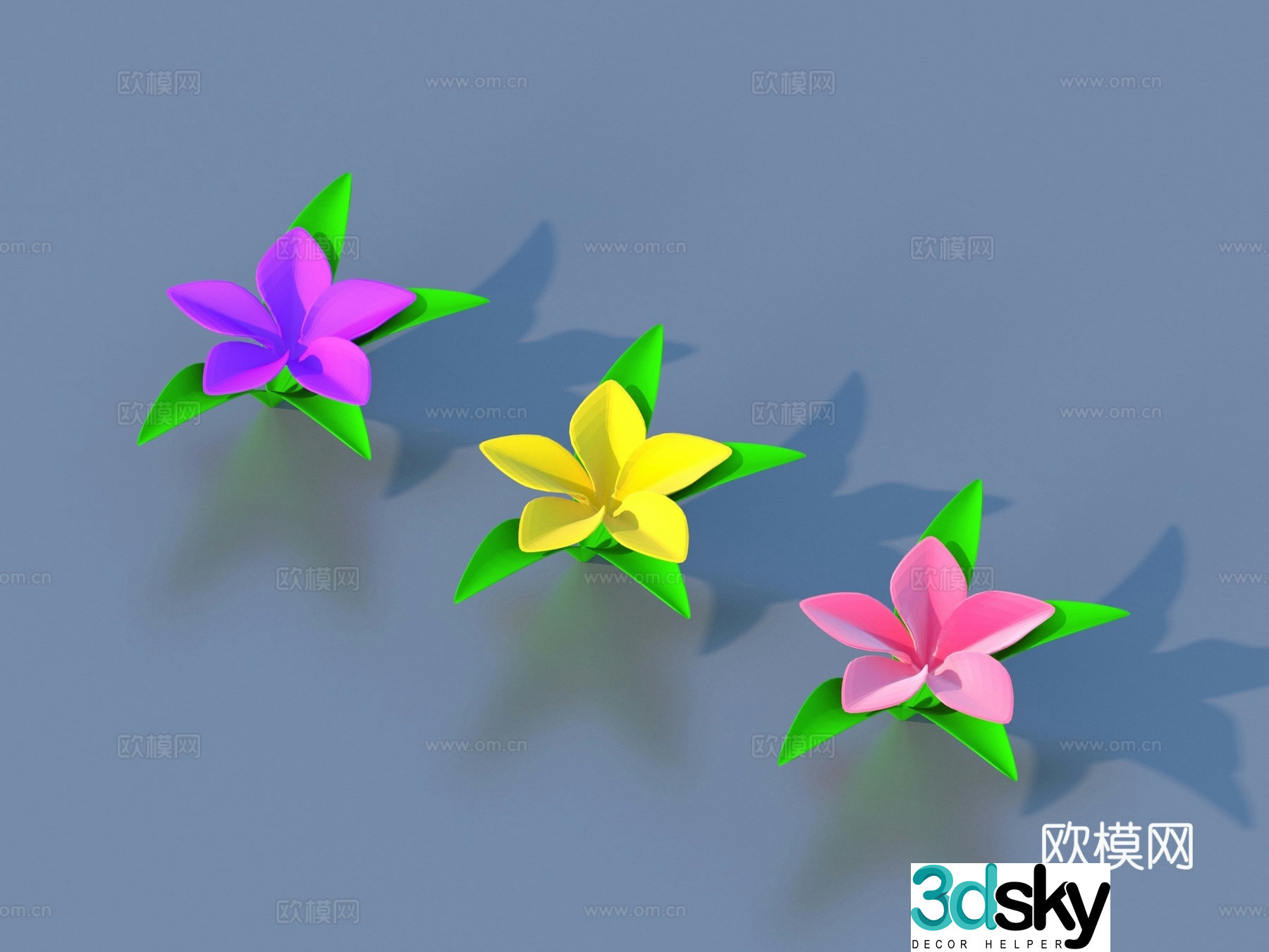 Flower Cartoon Flower Wild Flower Green Plant Flower 3d Model