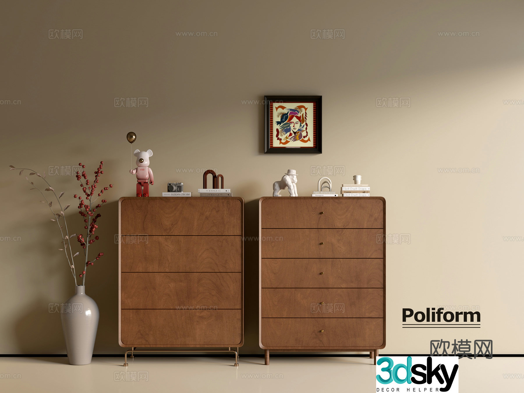 Modern wood grain cabinet ins wind minimalist wind cabinet whole cabinet sideboard balcony cabinet storage 3D model