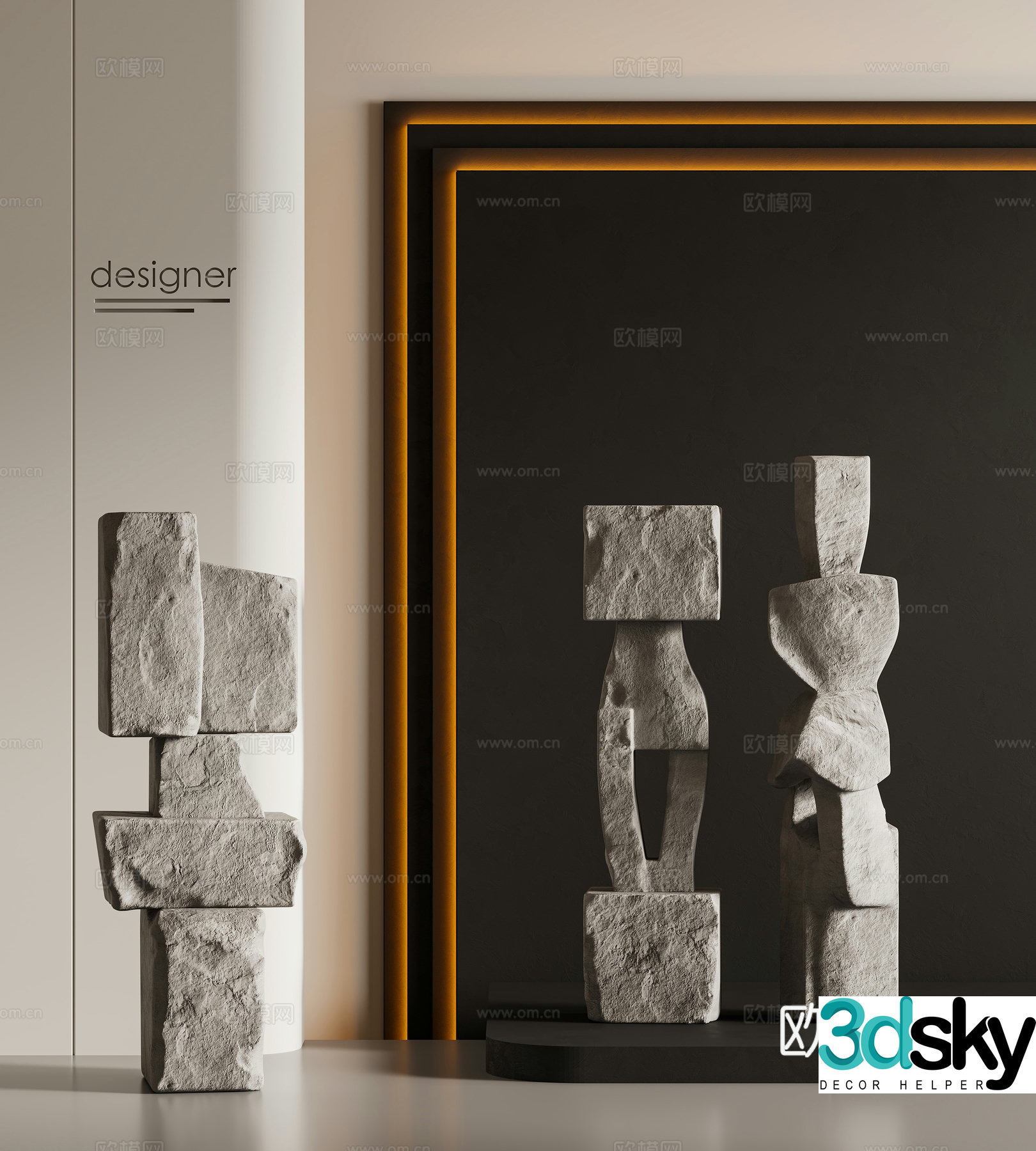Modern Wasabi Landscape Sculpture Jijifeng Sculpture Stone Sculpture Art Abstract Sculpture Outdoor Stone 3D Model