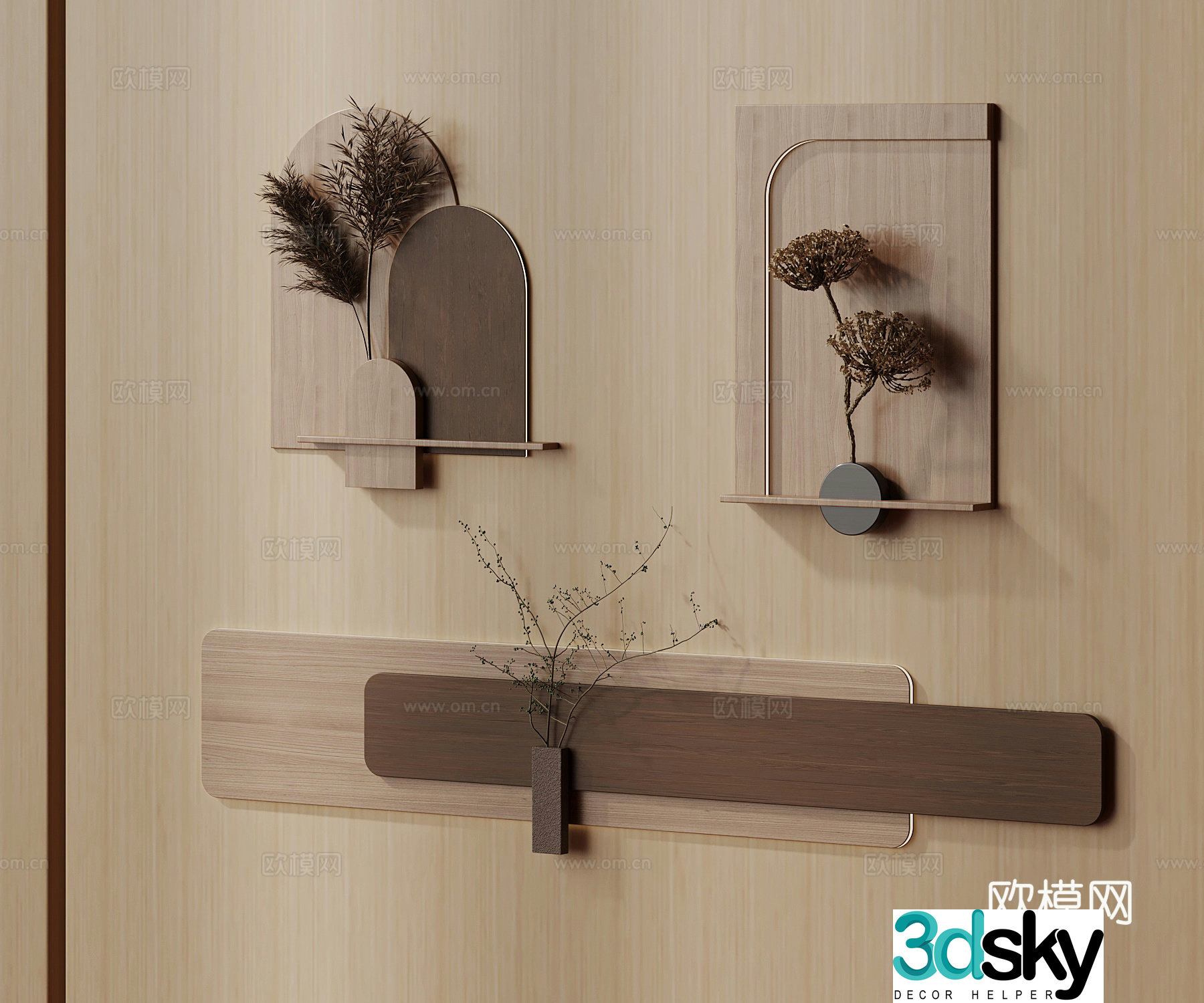 Modern pendant plant wall decoration 3d model