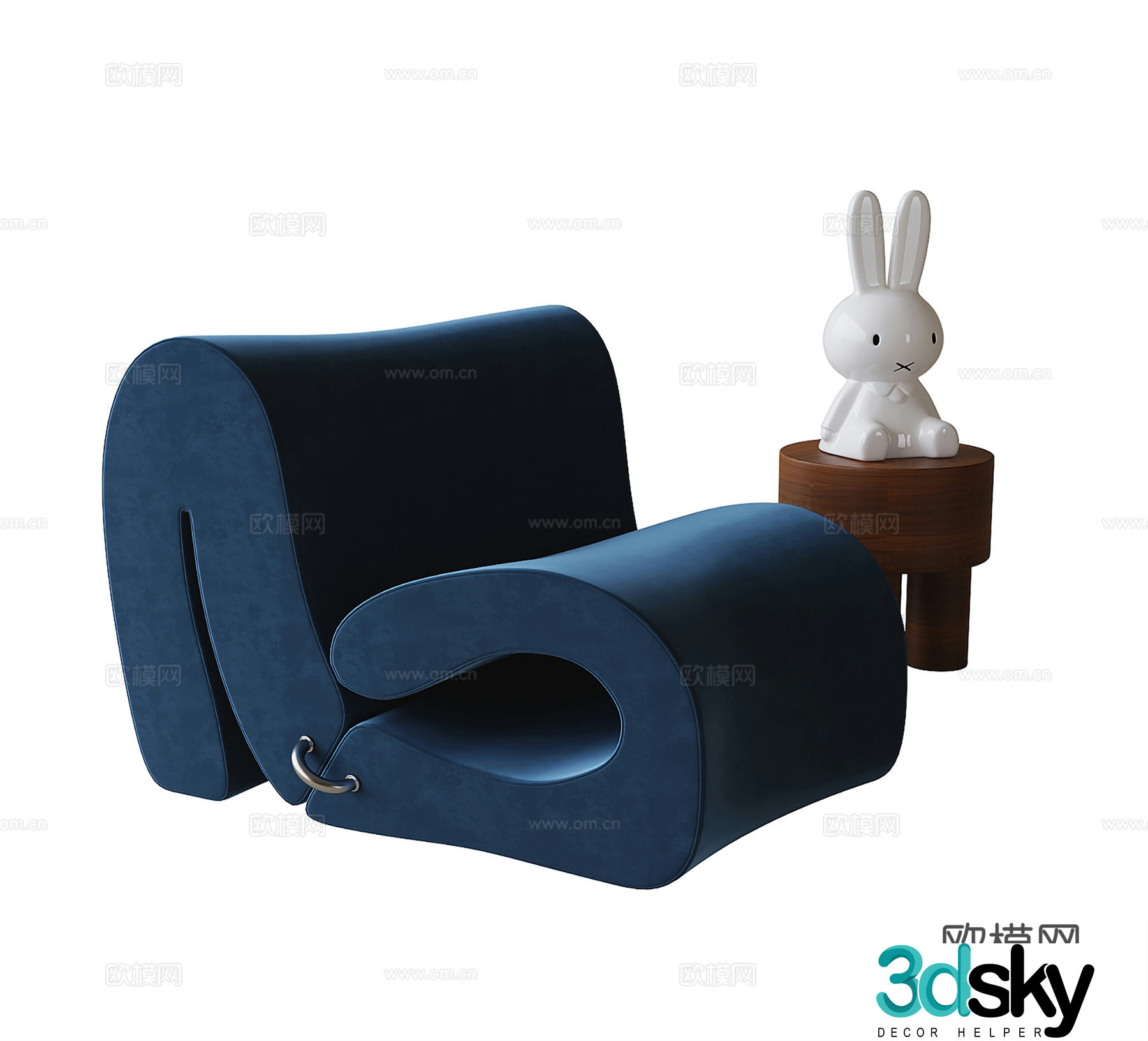 Modern casual chair sofa stool 3d model