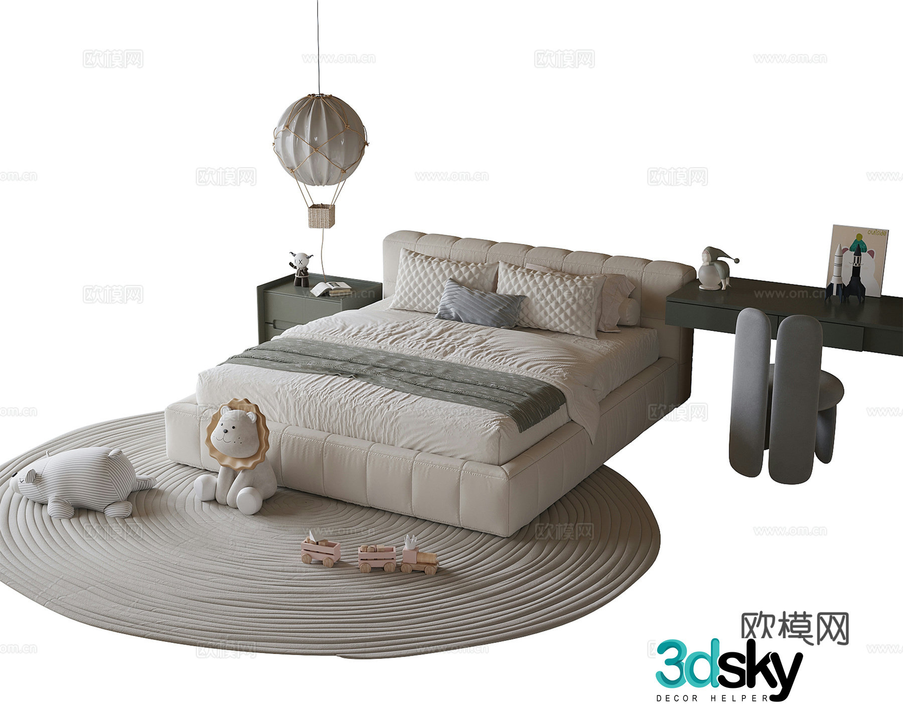 Modern children’s bed 3d model