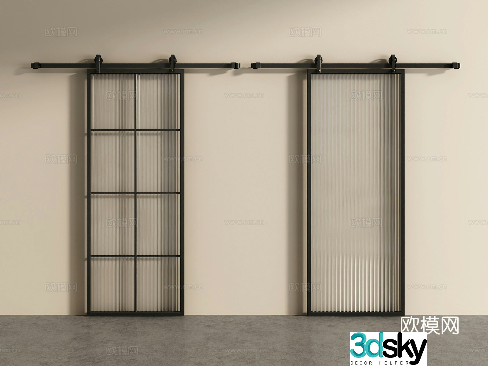 Modern barn door Barn door Hanging rail door Sliding door Sliding door 3d model