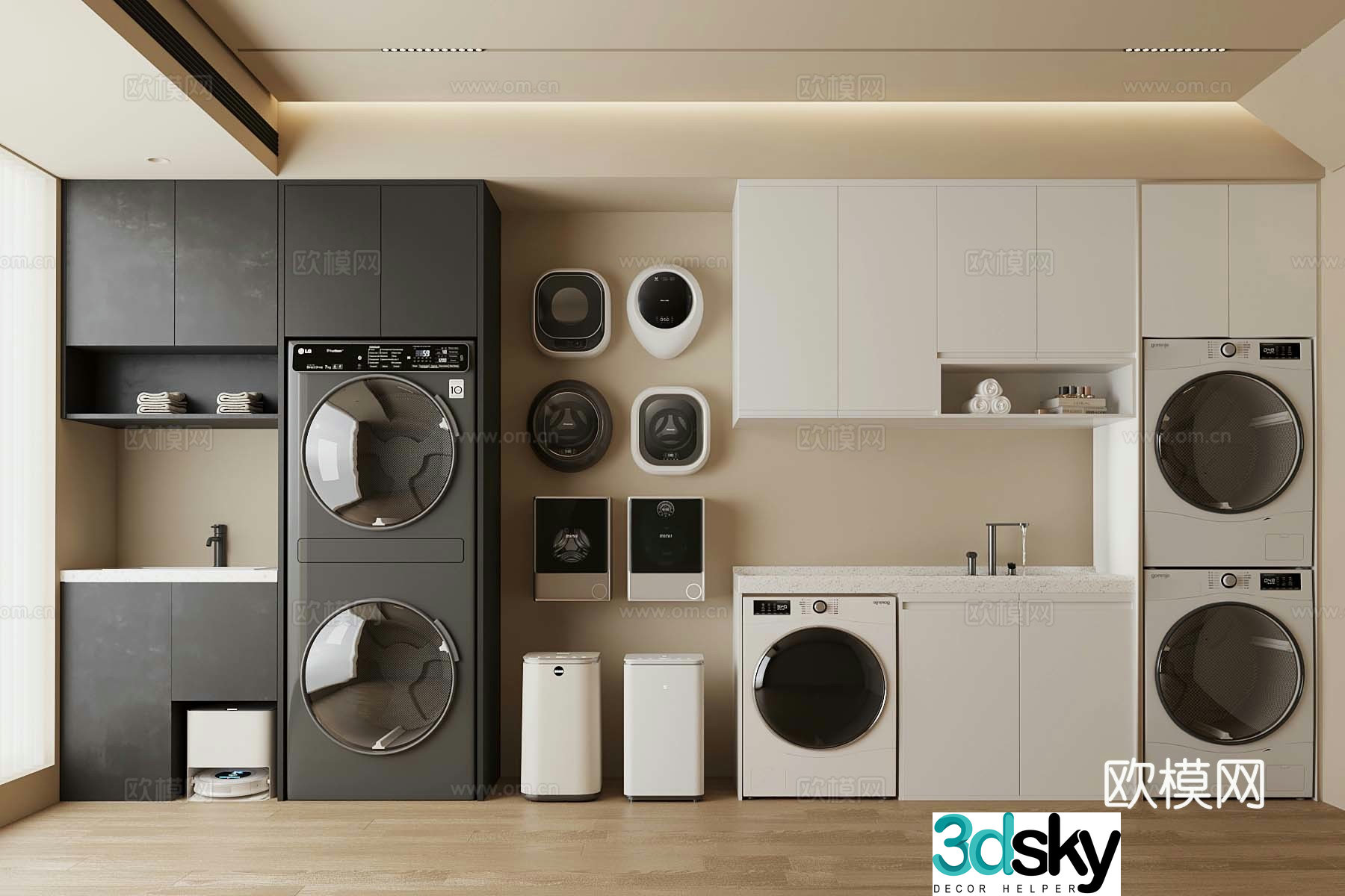 Modern washing machine cabinet Washing machine Wall-mounted washing machine Shoe washing machine 3d model