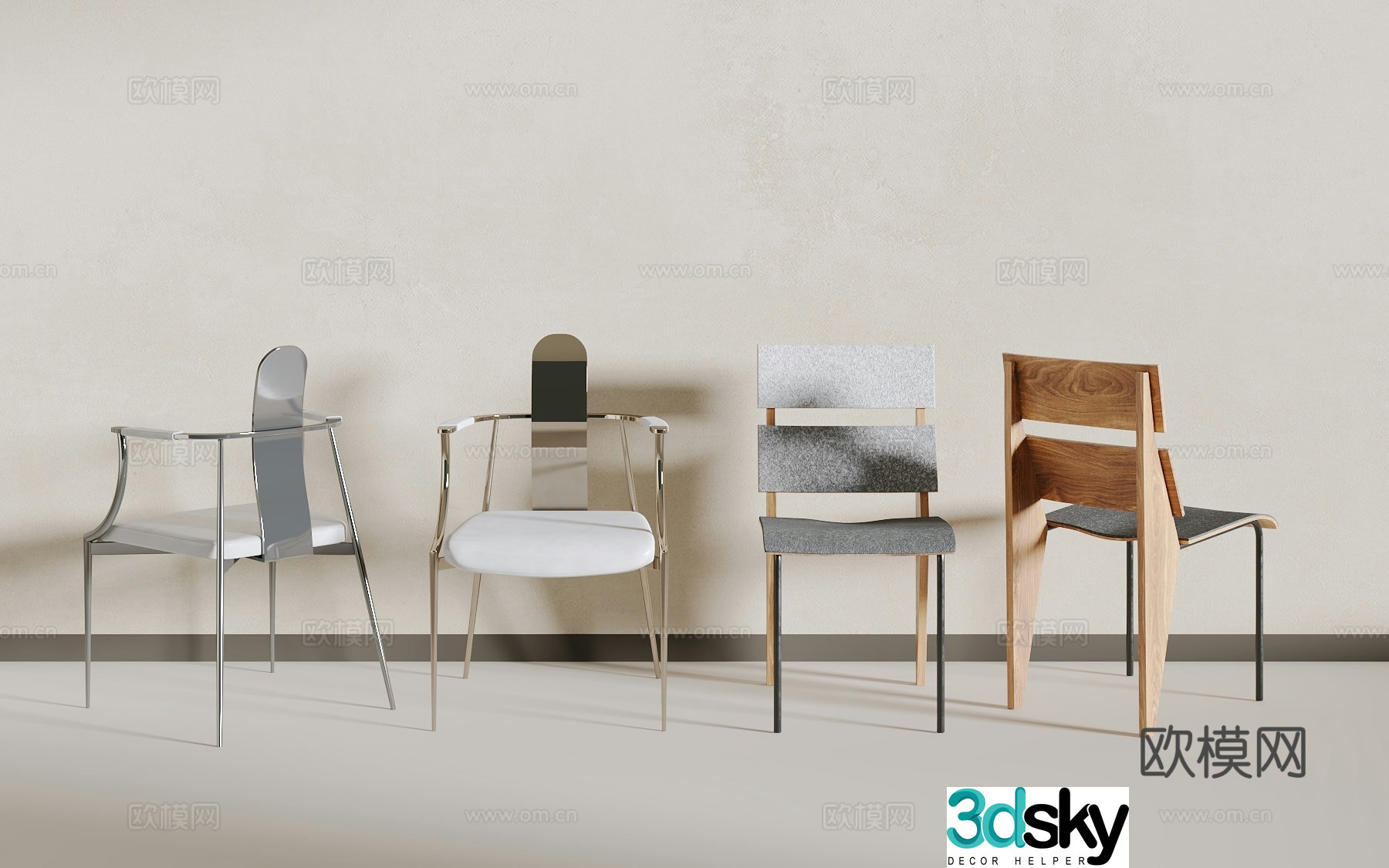 Modern single chair 3d model