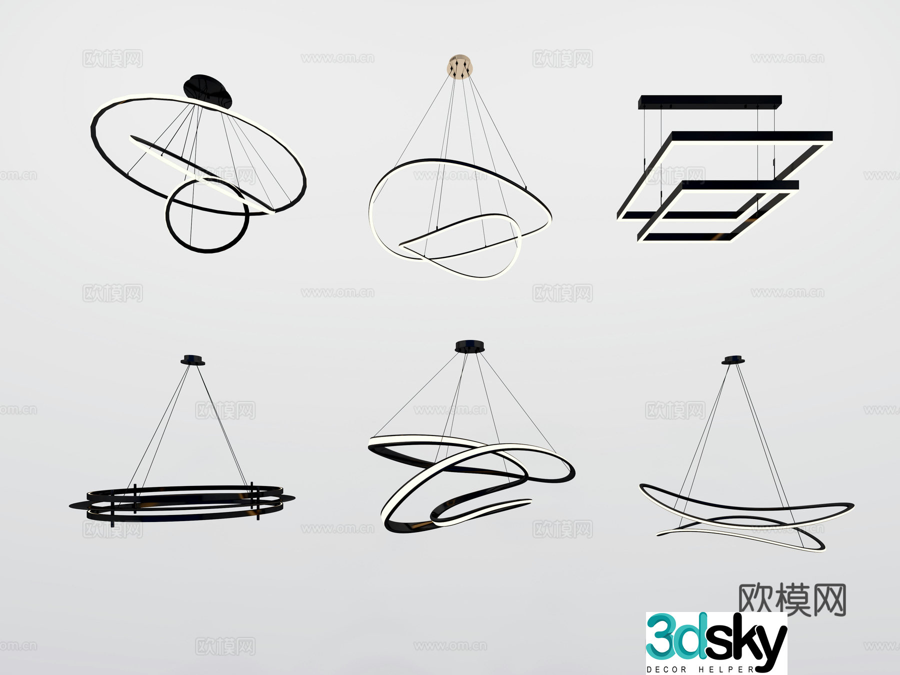 Modern chandelier 3d model