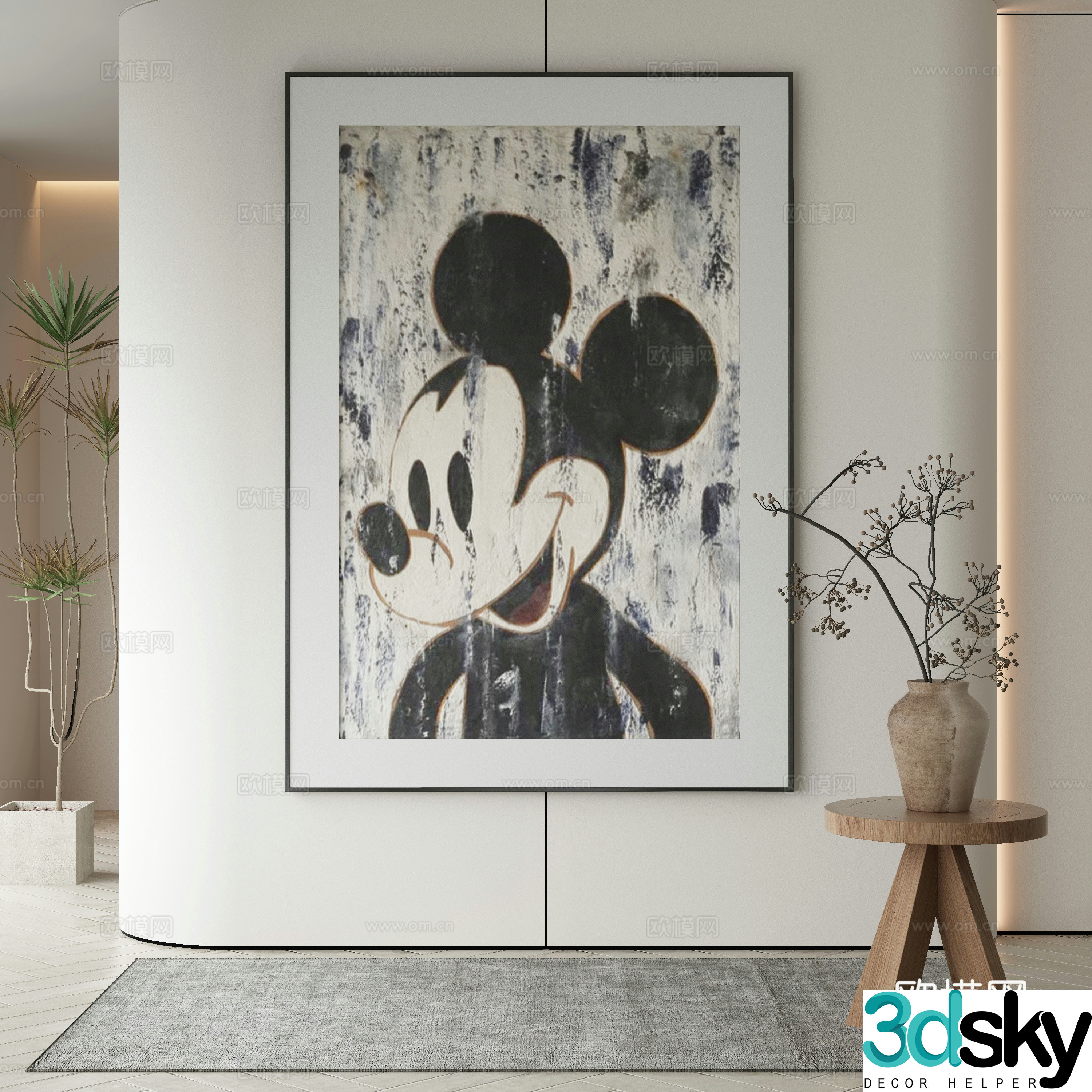 Modern Wasabi Hanging Painting Oil Painting 3D Model
