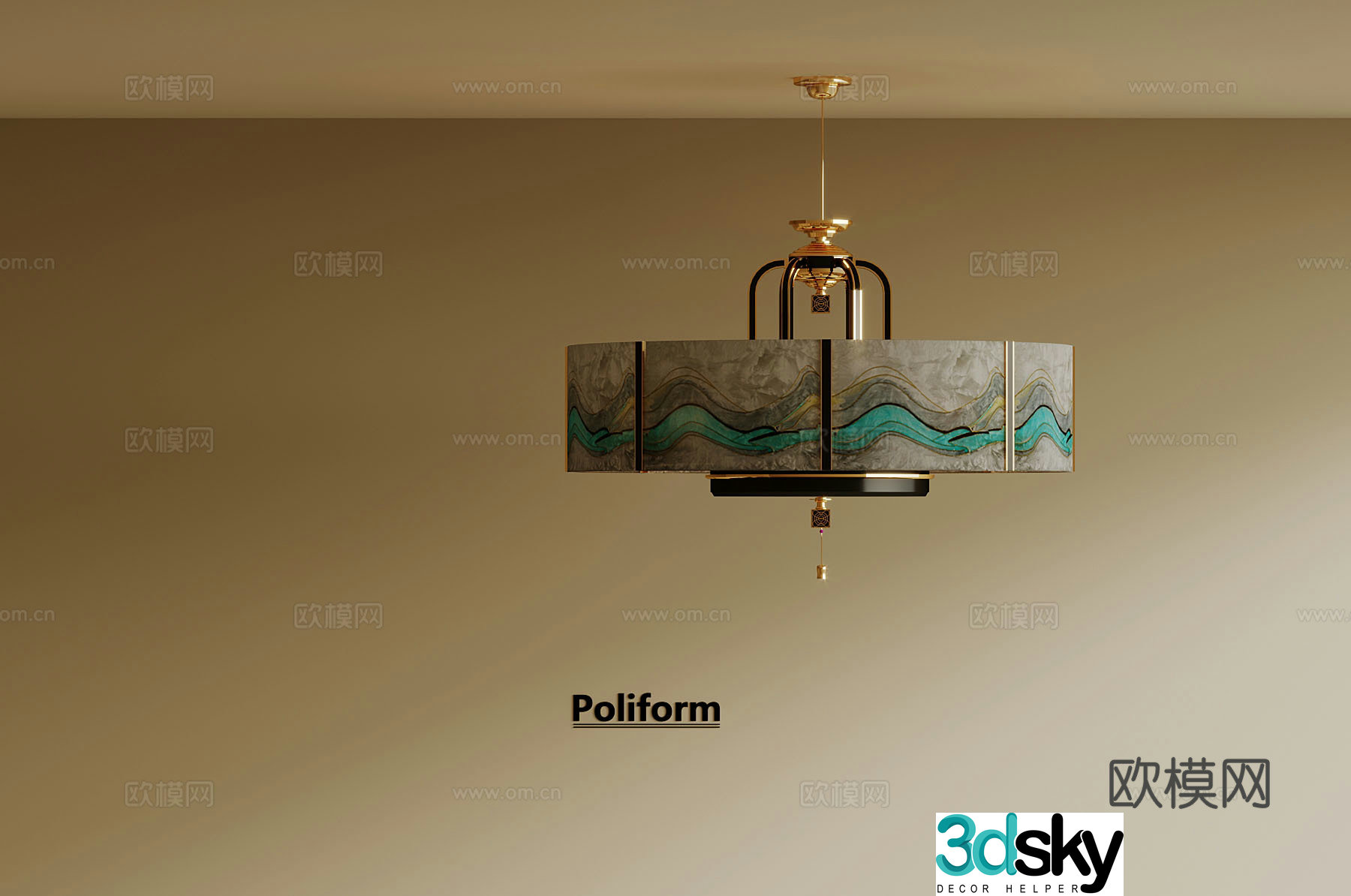 New Chinese chandelier 3D model