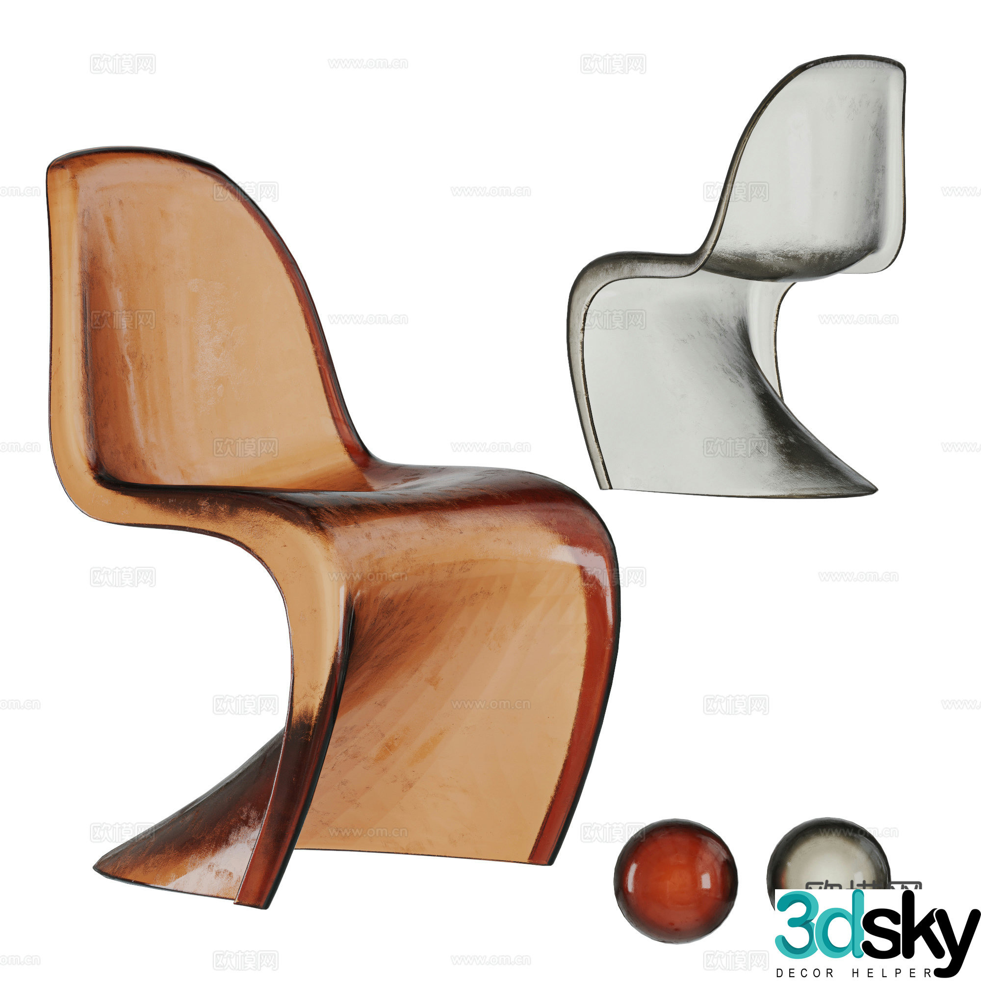 Modern dining chair leisure chair transparent chair plastic chair Pandong chair acrylic chair single chair 3d model