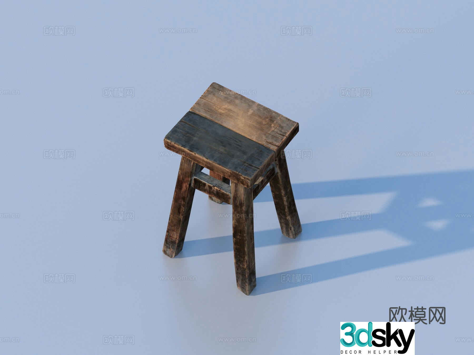 Stool Wooden Stool Furniture Sketch 3D Model