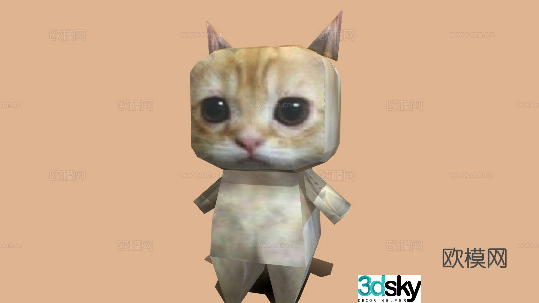 Cat box terrier figure 3d model