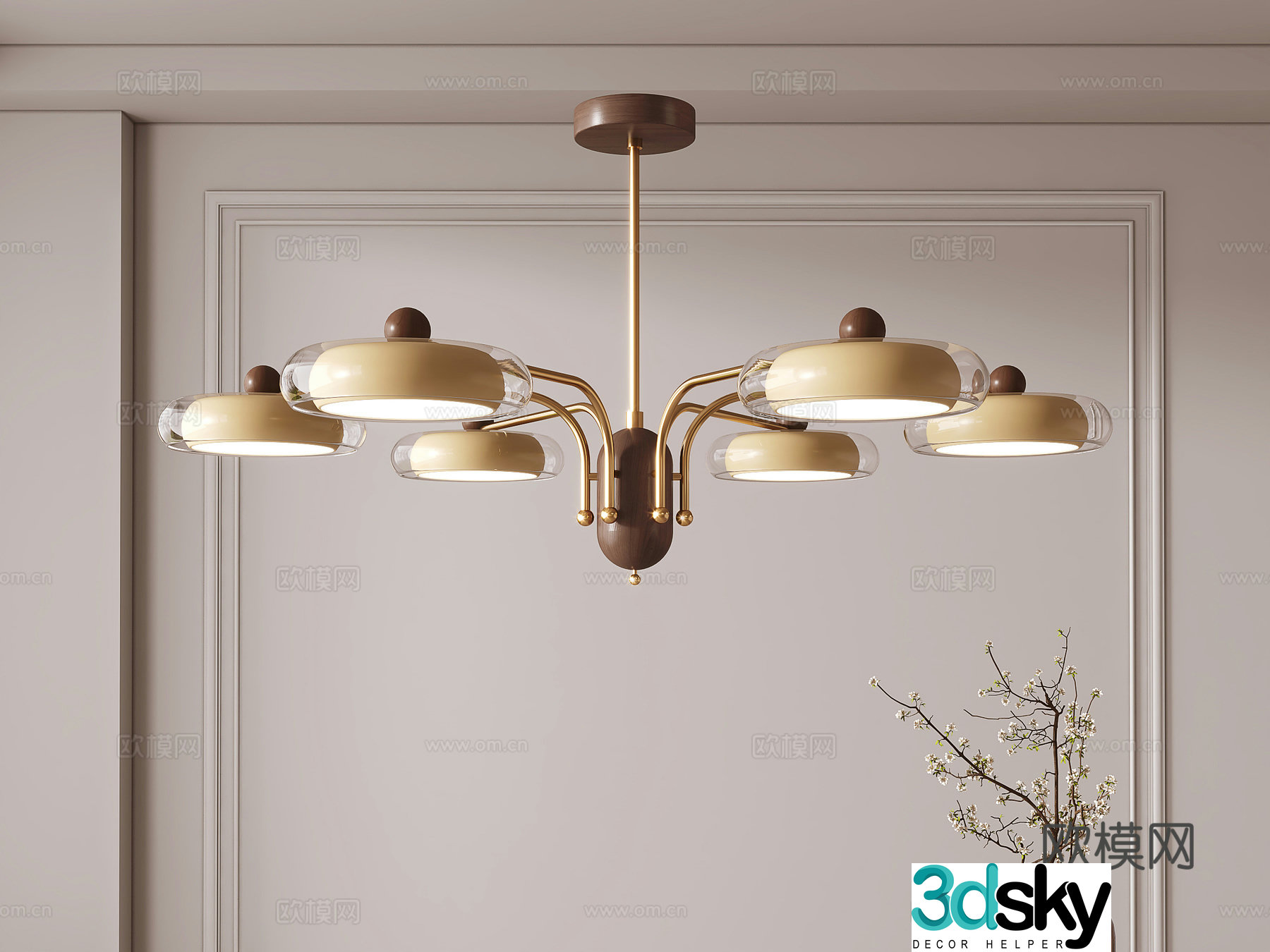 3D model of medieval style chandelier
