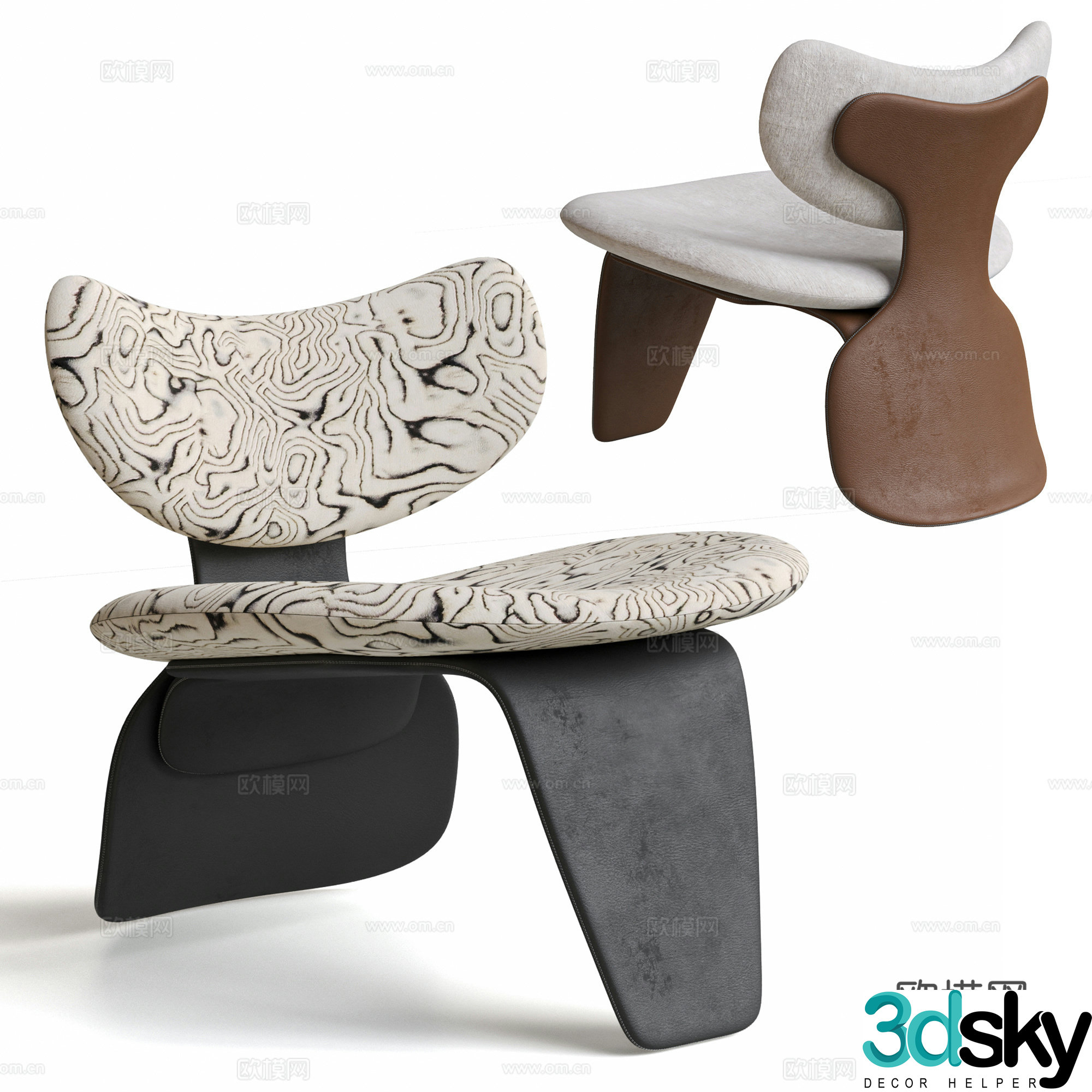 poltrona frau modern Italian medieval style leisure chair single chair 3d model