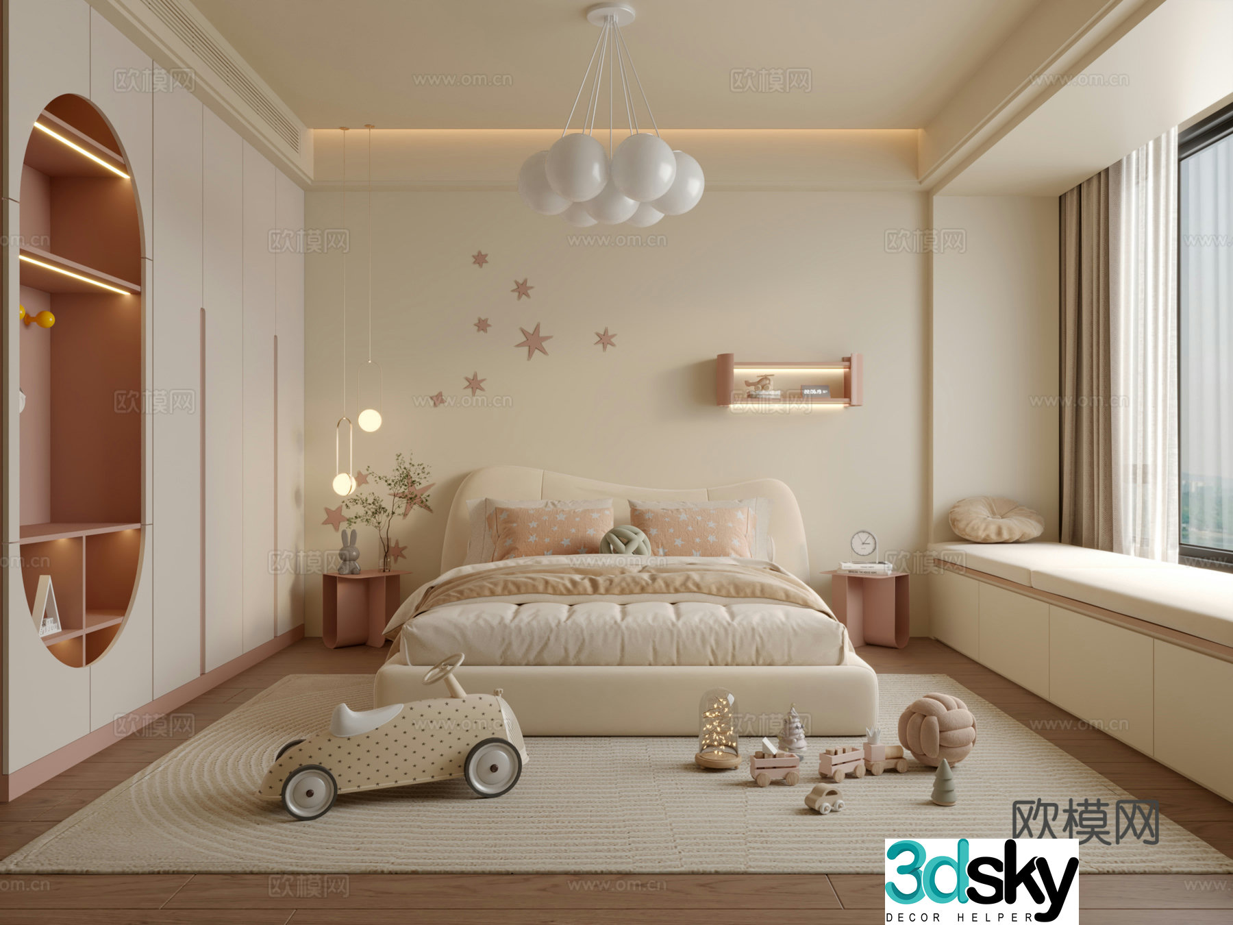 Modern girl room 3d model