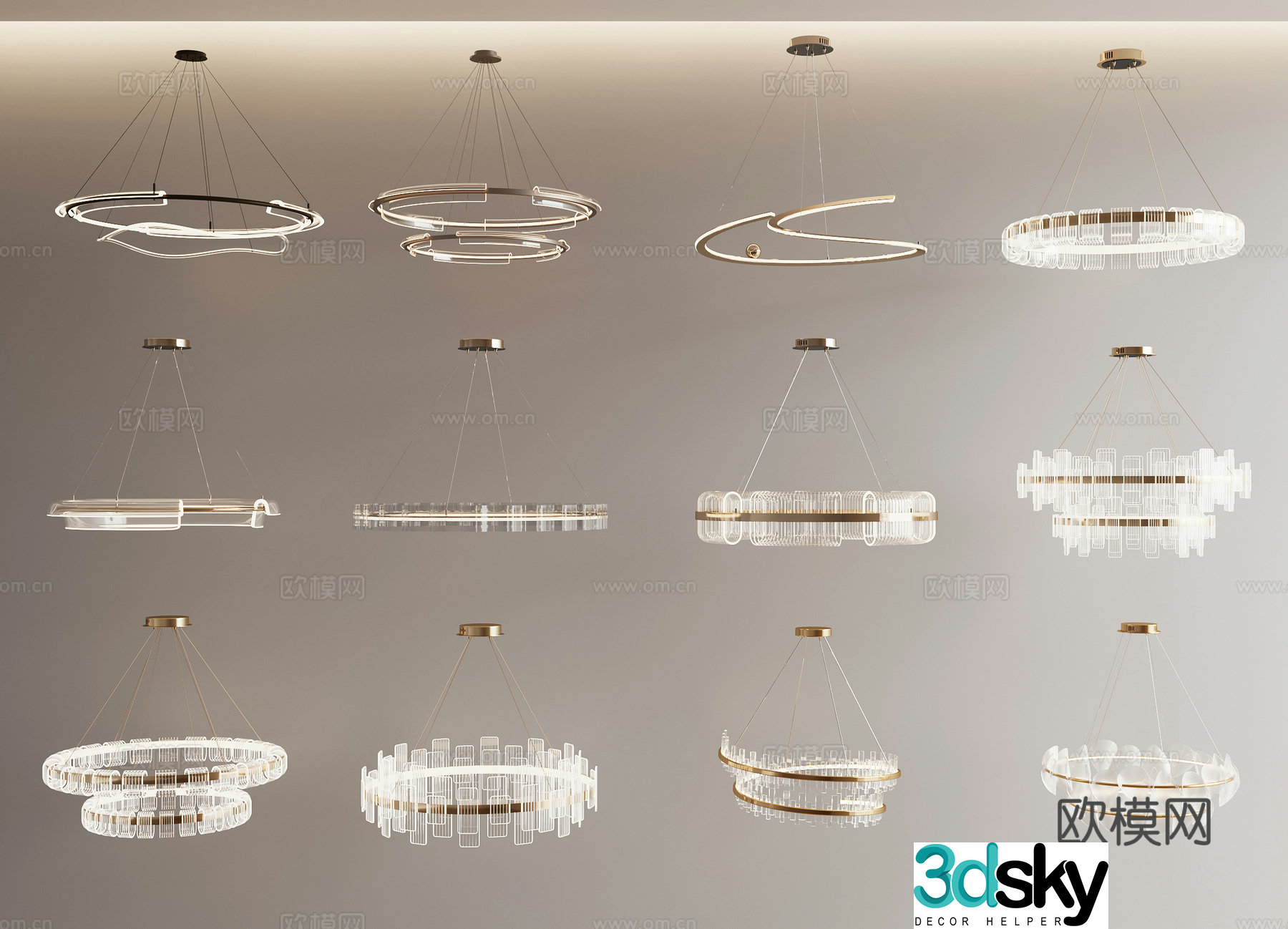 Modern chandelier 3d model