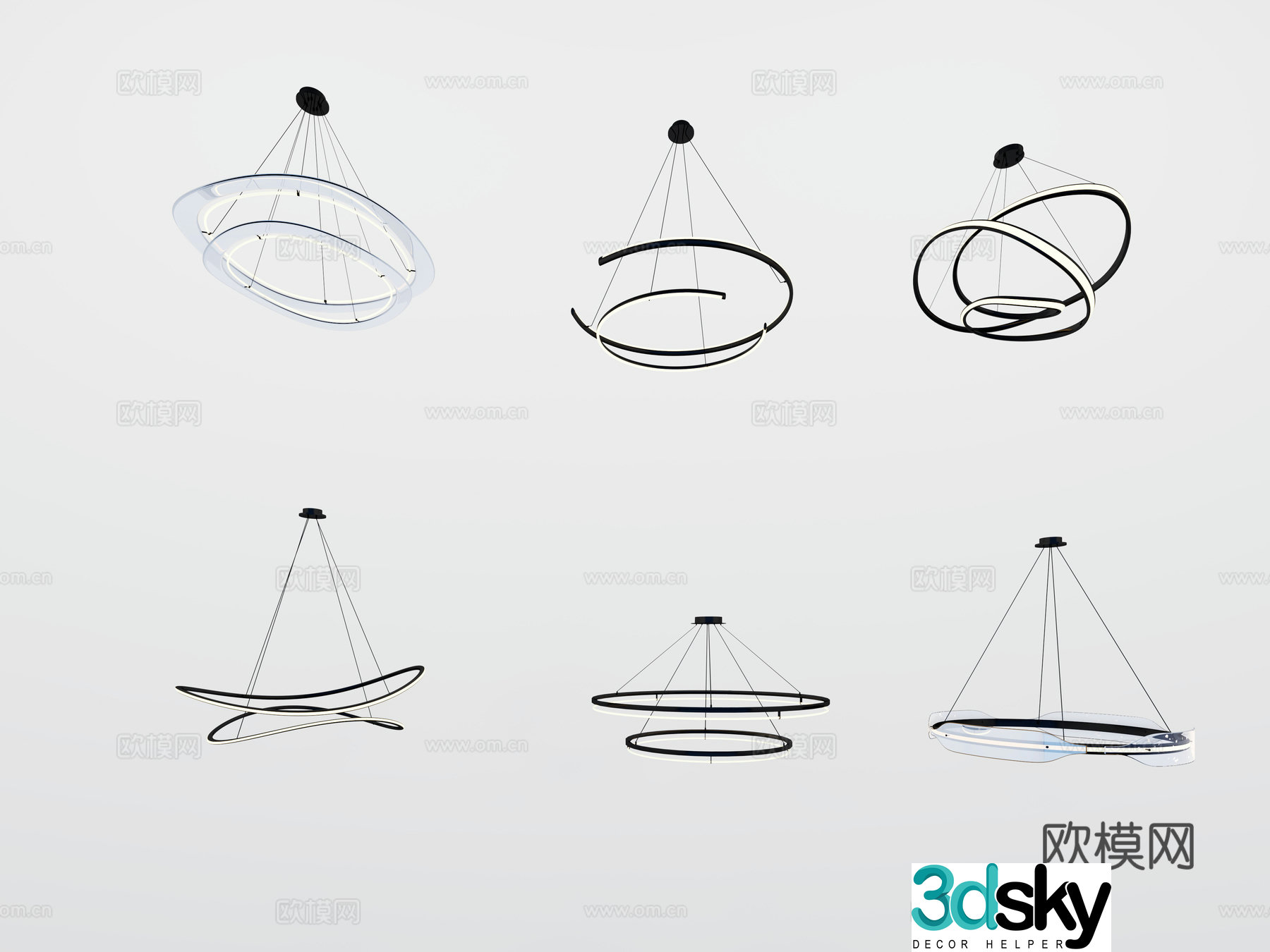 Modern chandelier 3d model