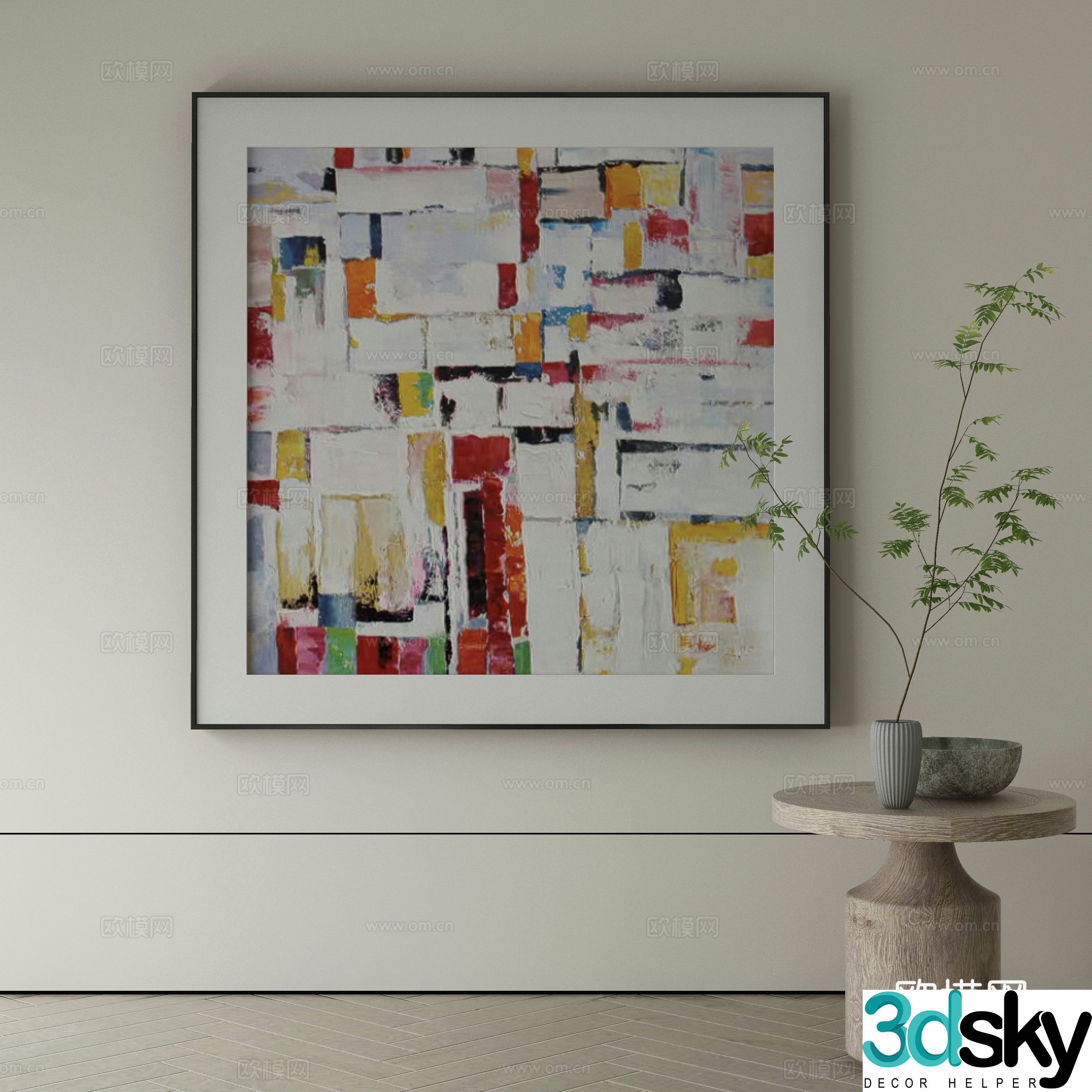 Modern Wasabi Hanging Painting Oil Painting 3D Model