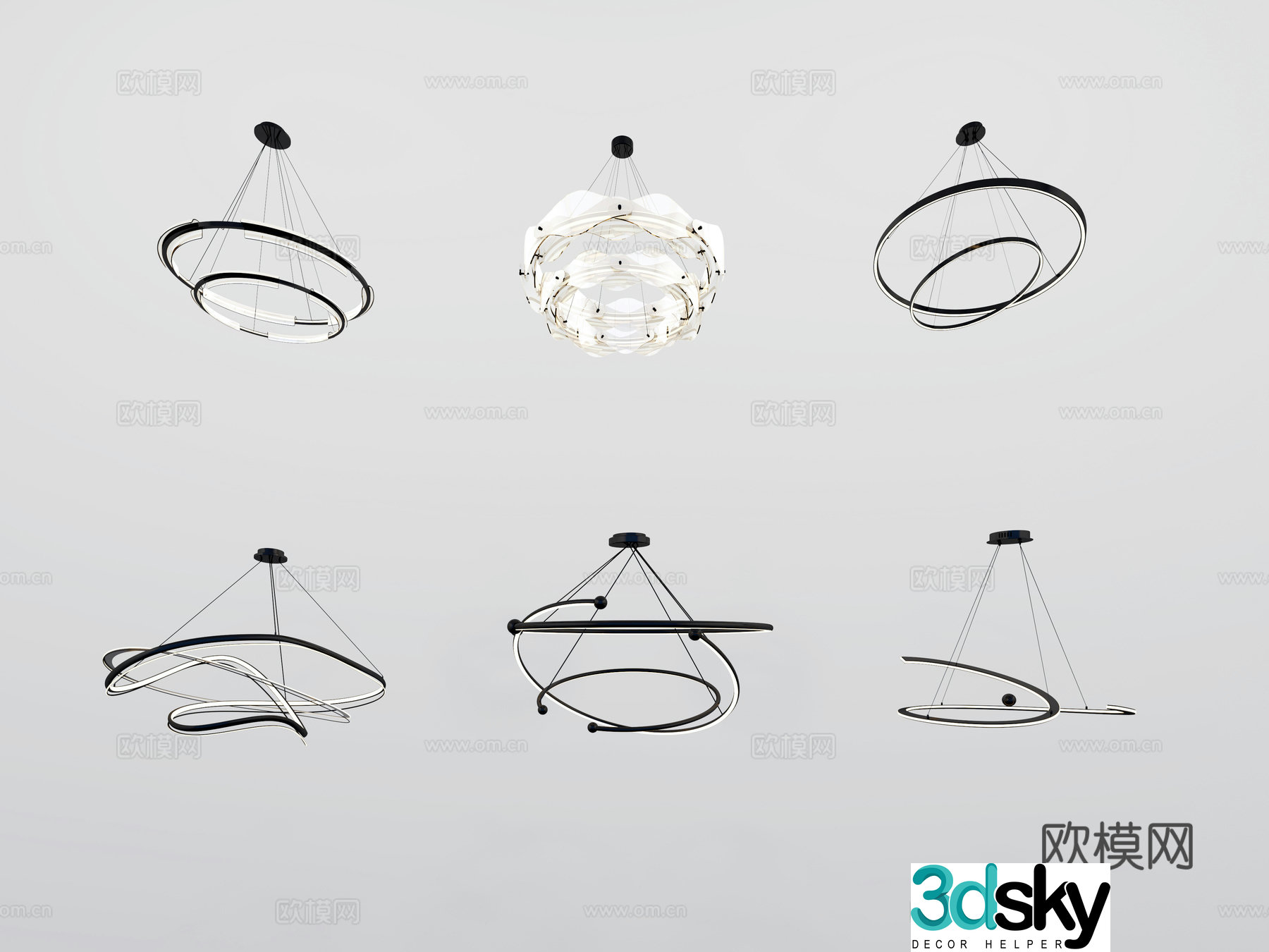 Modern chandelier 3d model