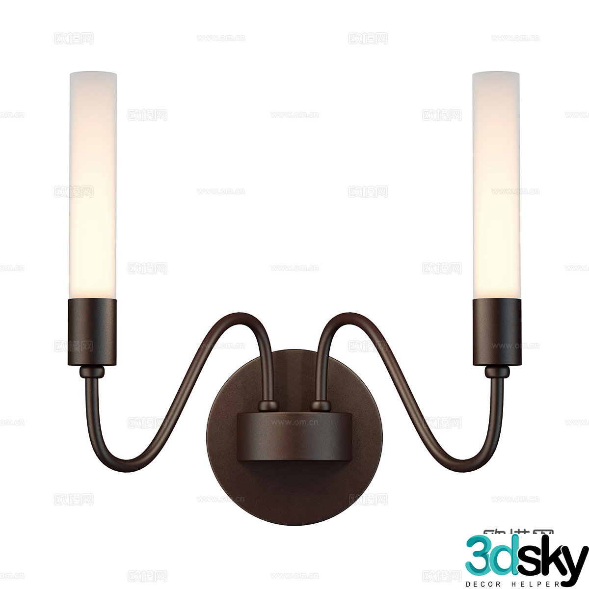 American simple double-headed wall lamp 3d model 3d model