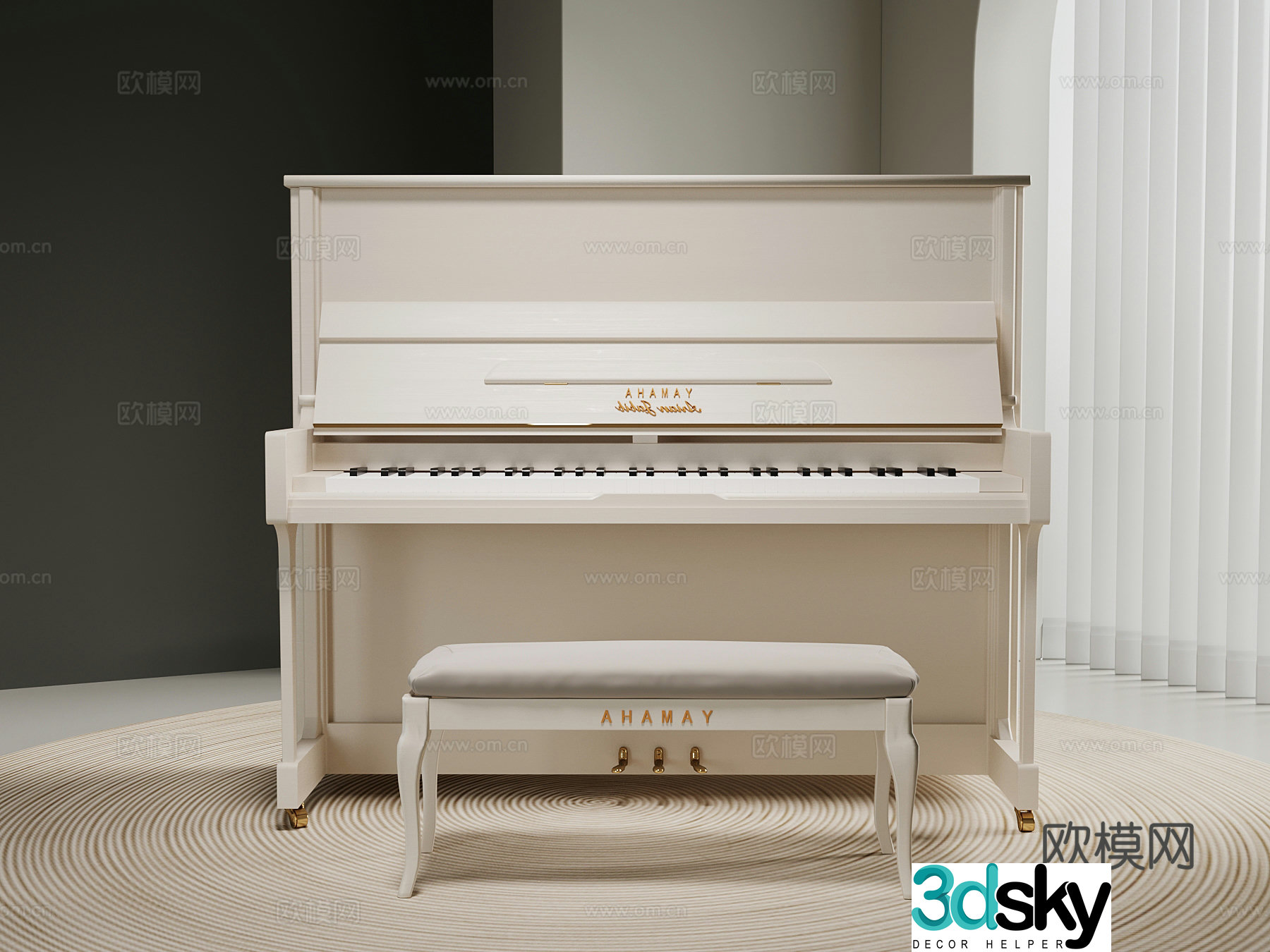 piano modern piano 3d model