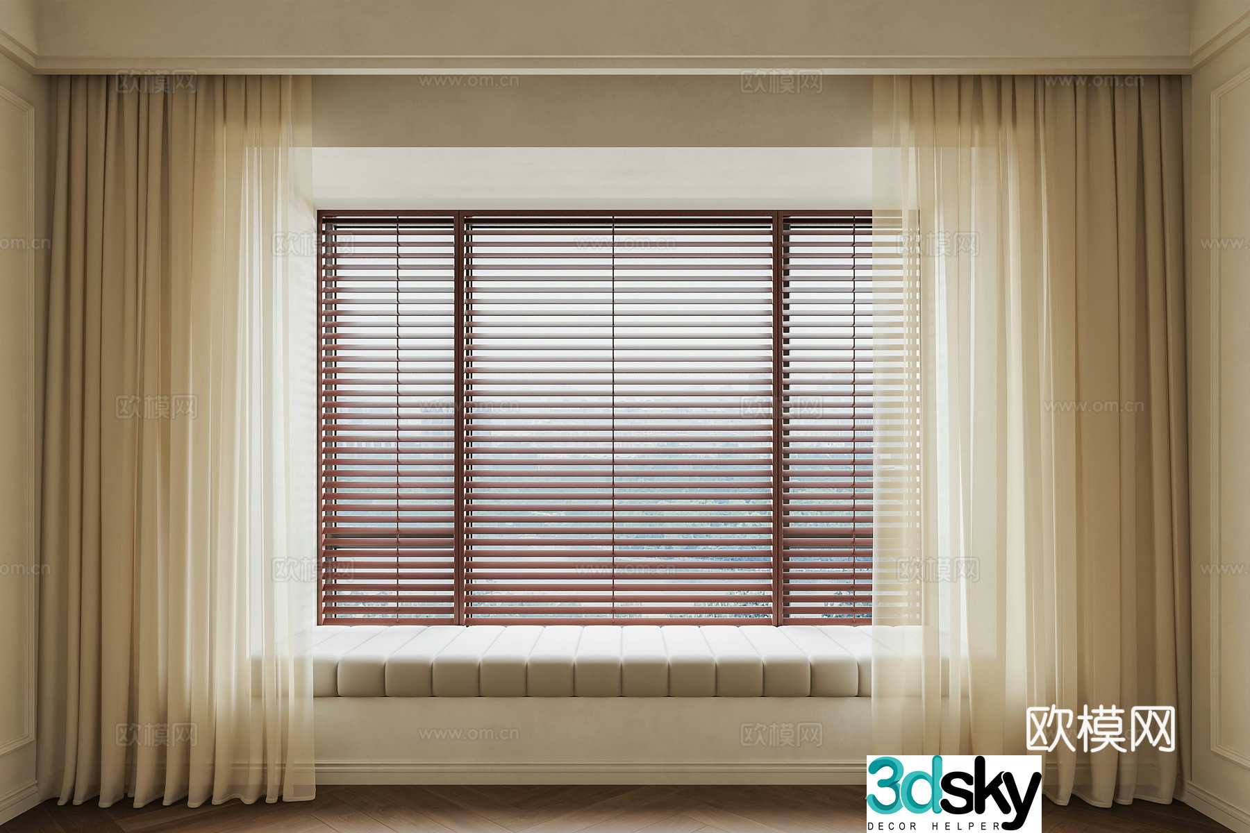 French medieval curtains gauze curtains fabric curtains pull curtains venetian blinds blinds medieval windows 3D model