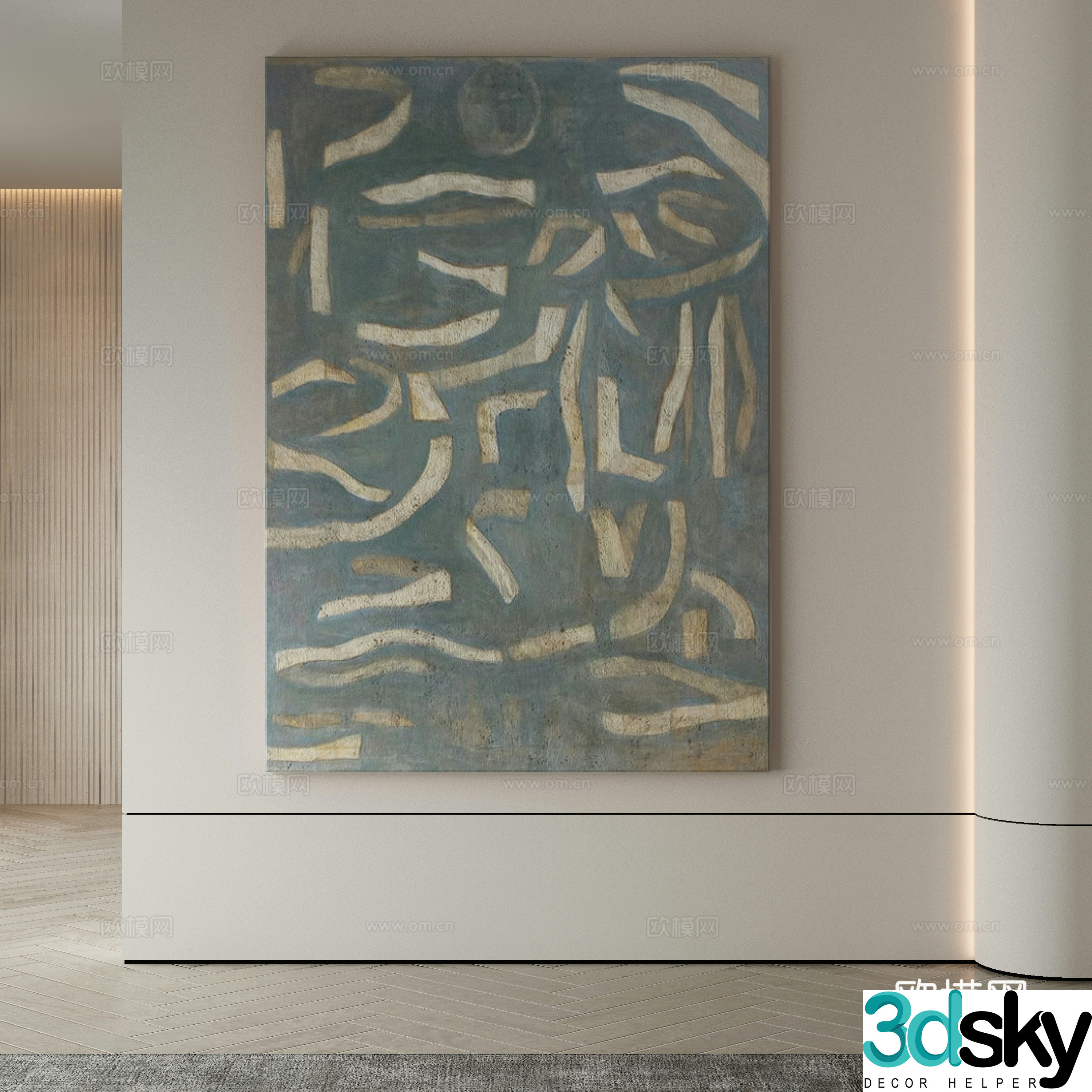 Modern Wasabi Hanging Painting Oil Painting 3D Model