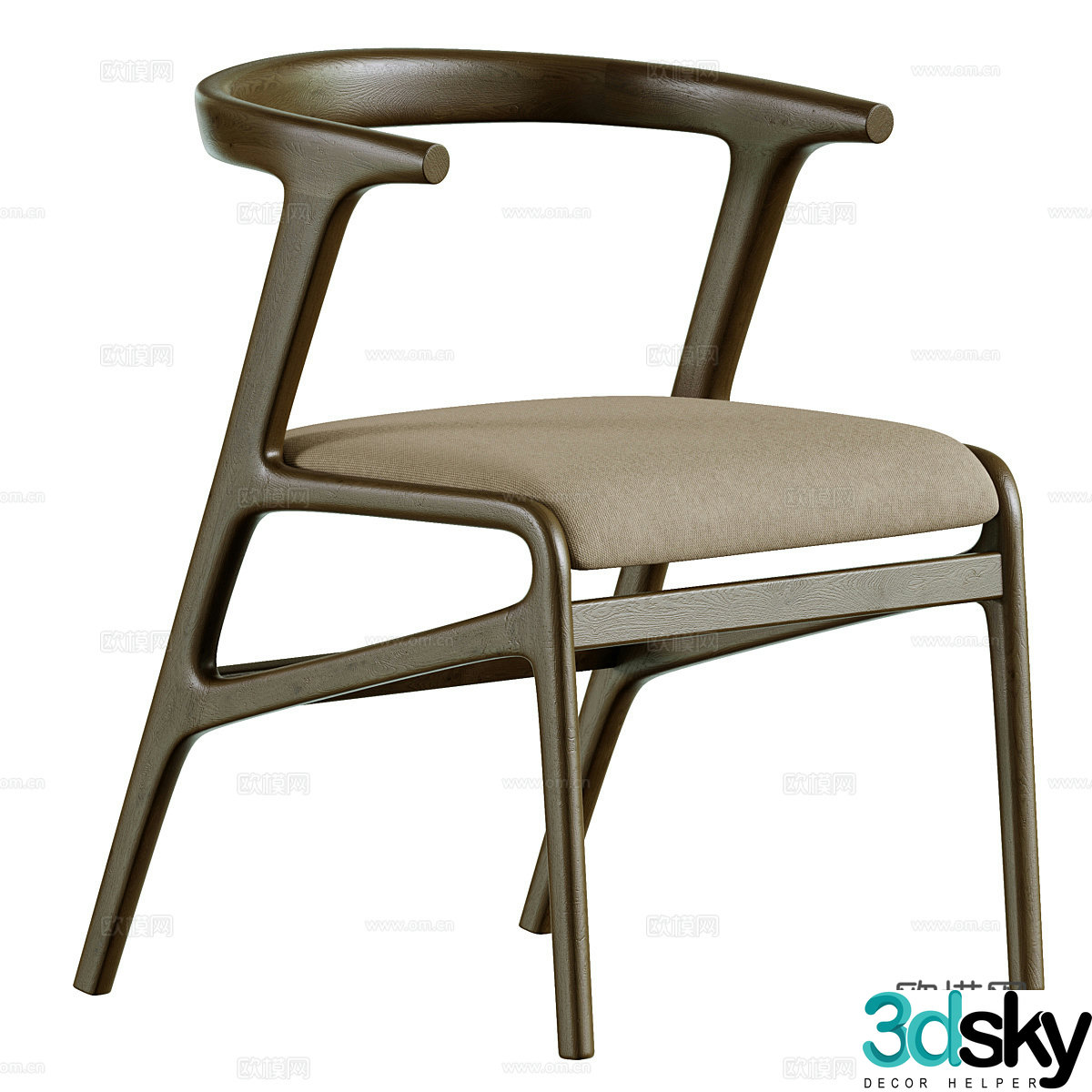 New Chinese wooden chair 3d model