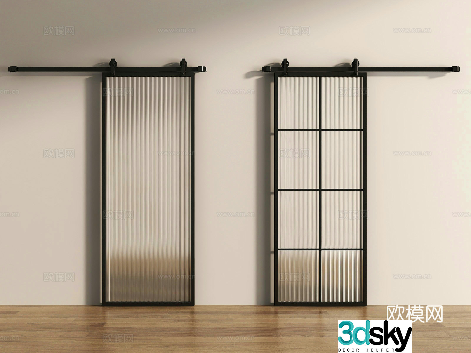 Modern barn door Barn door Hanging rail door Sliding door Sliding door 3d model