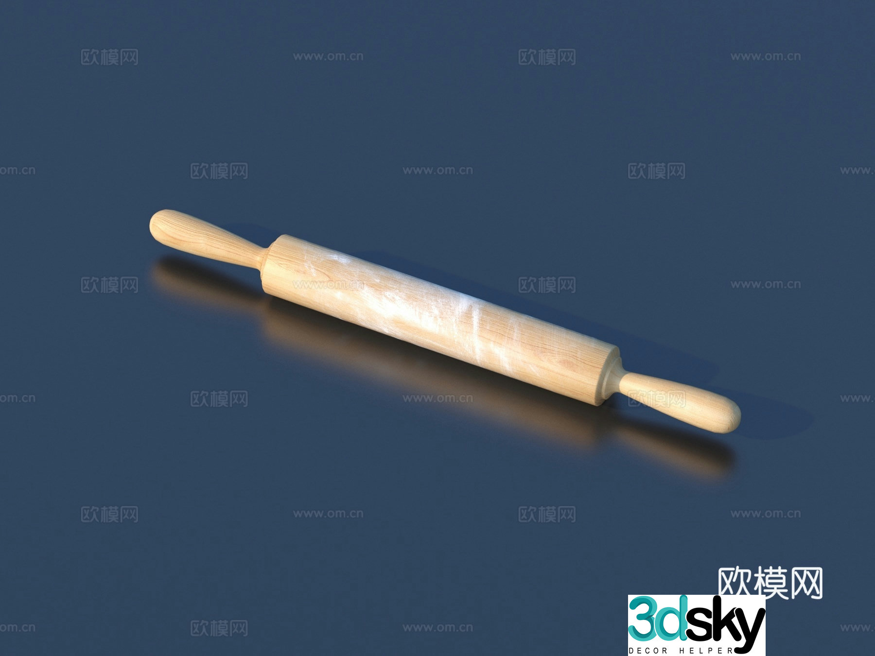 Rolling pin Kitchen utensils 3D model