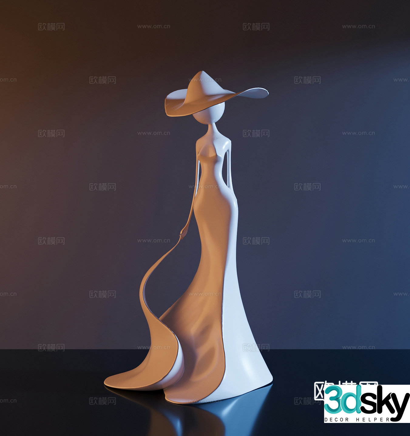Modern female sculpture 3d model