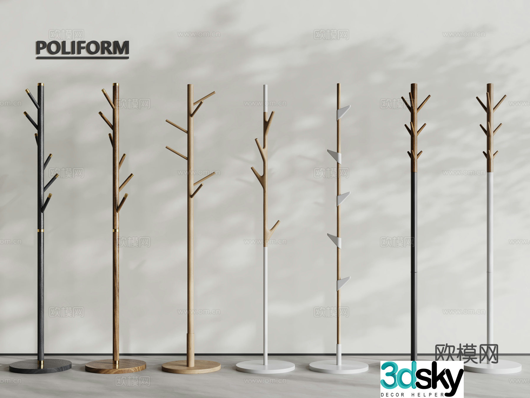 Modern Clothes Hanger Floor-standing Clothes Hanger Clothes Hanger 3D Model
