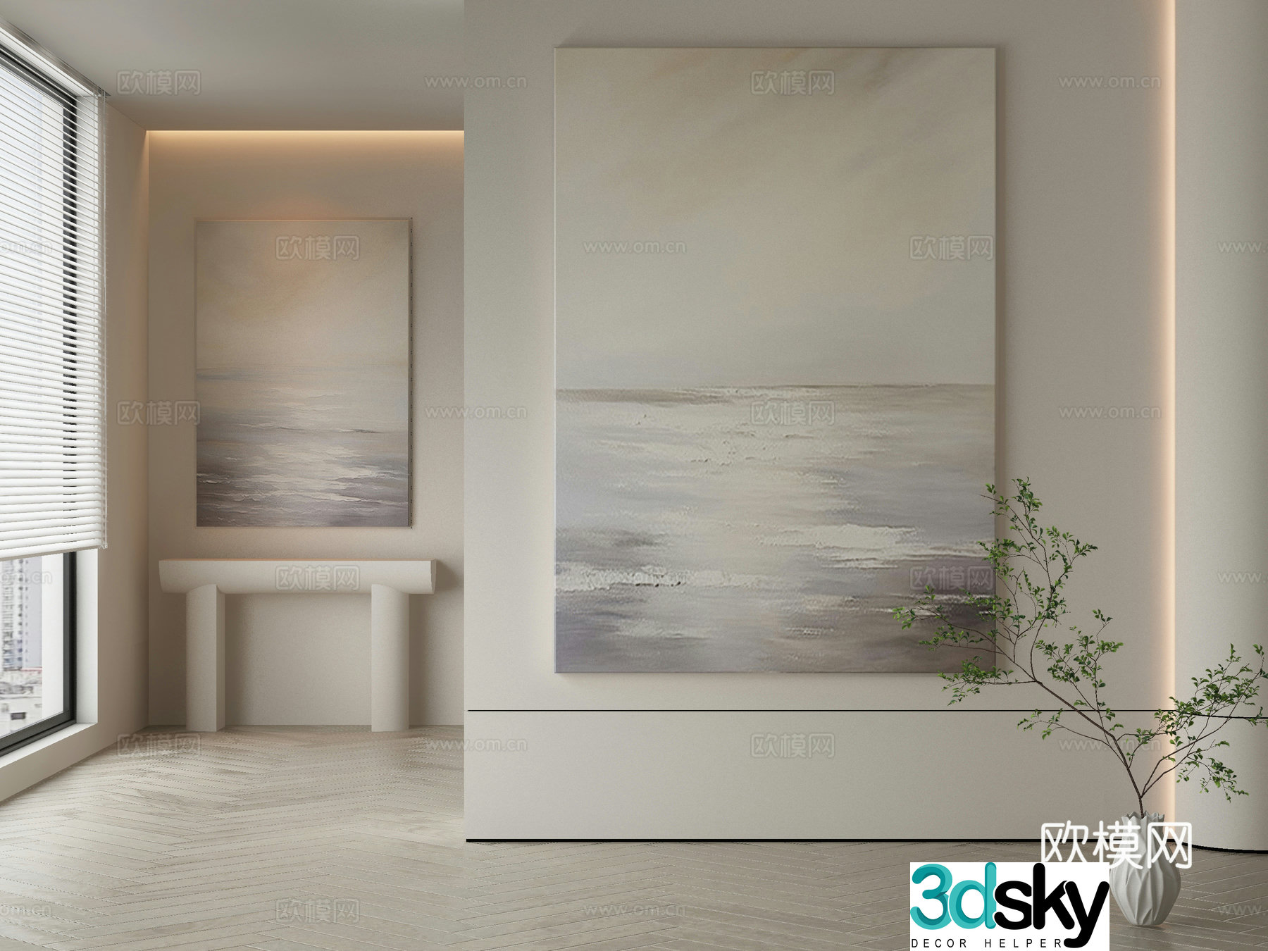 Modern Wasabi Hanging Painting Oil Painting 3D Model