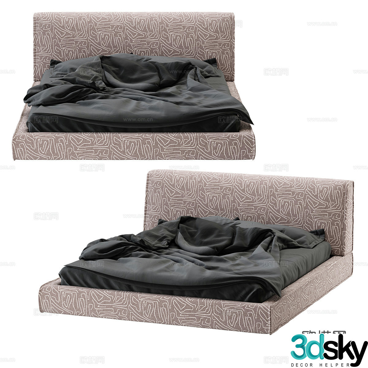 Double bed 3d model