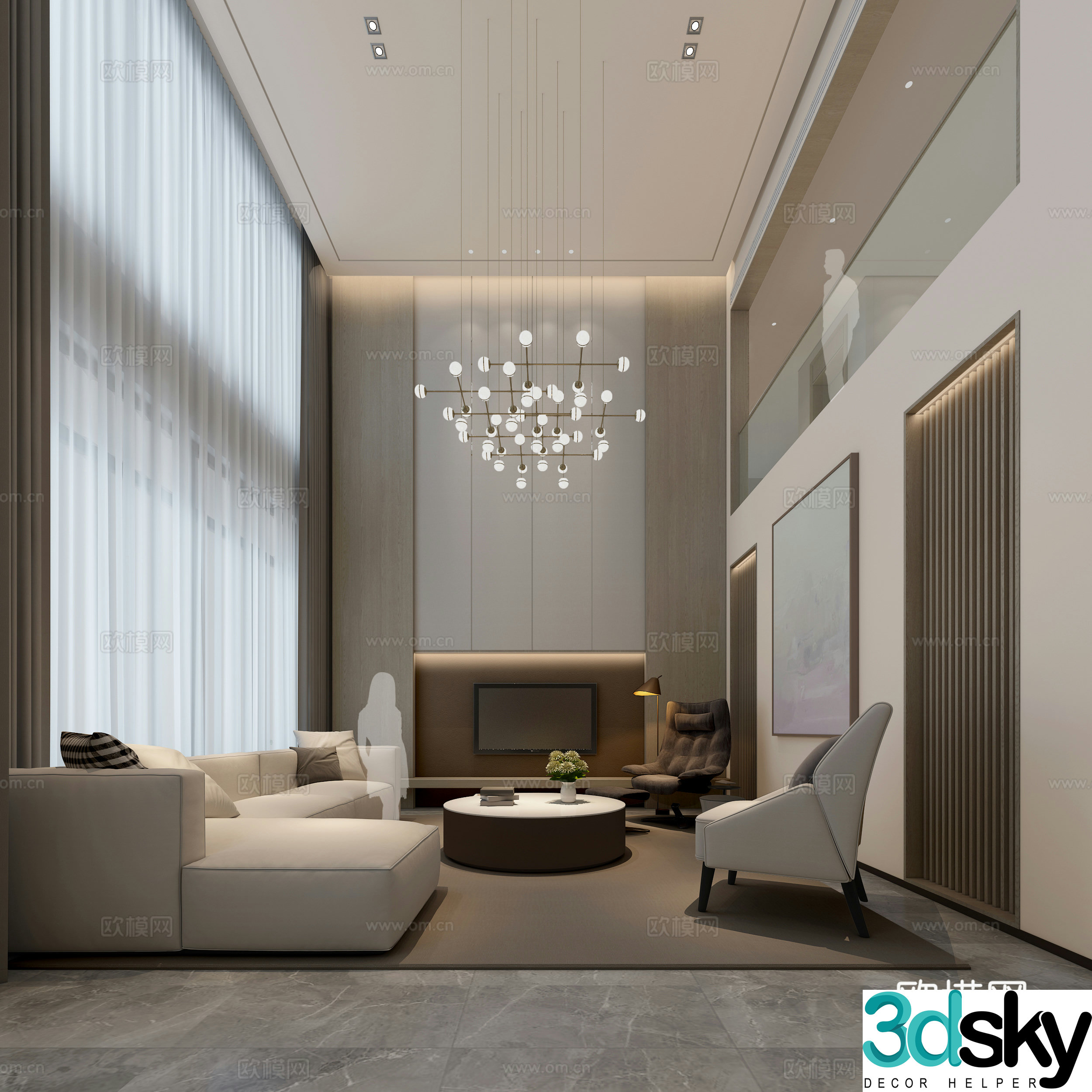 Modern living room Modern dining room Living and dining room Master bedroom Modern single chair Dining single chair Bar chair 3d model
