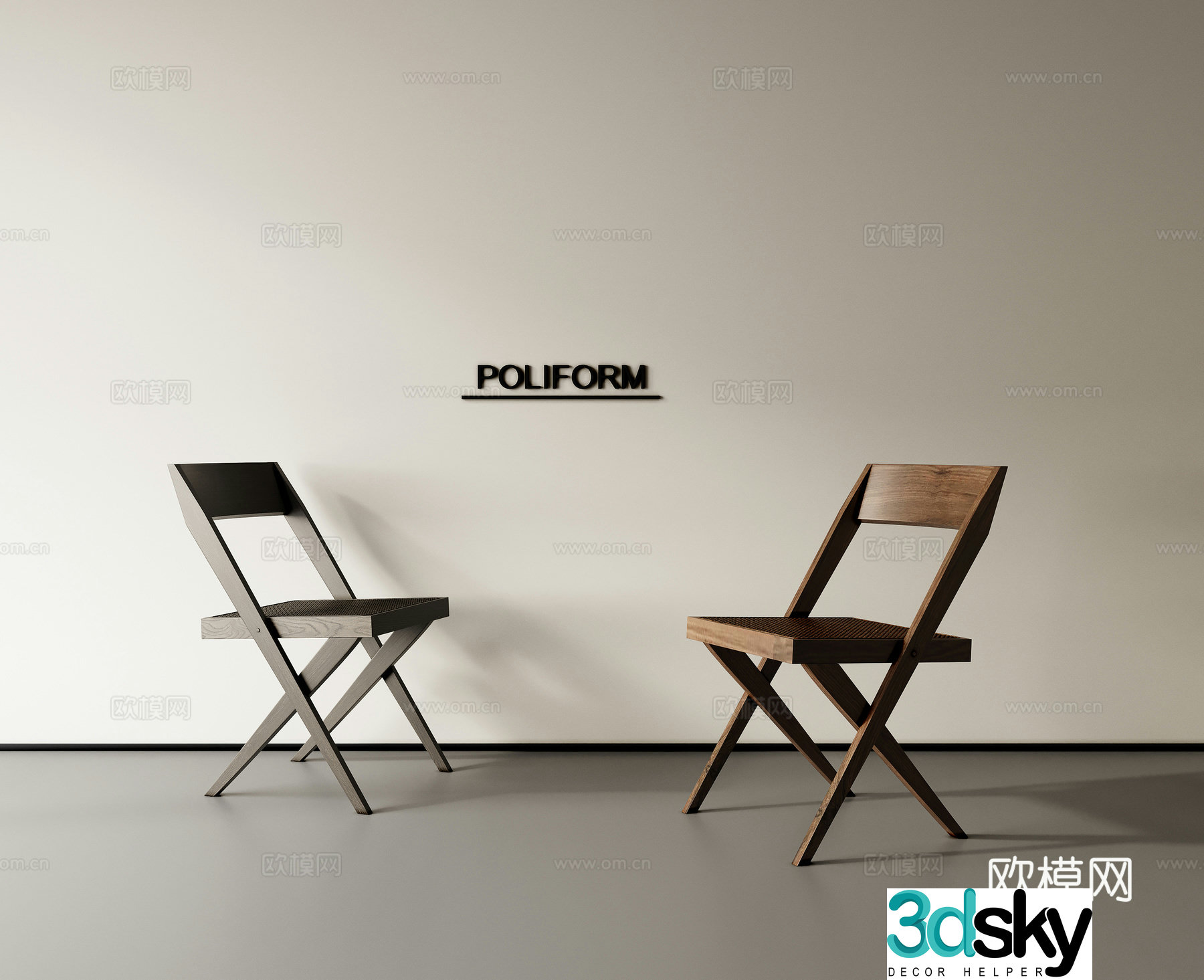 Single chair dining chair book chair 3d model