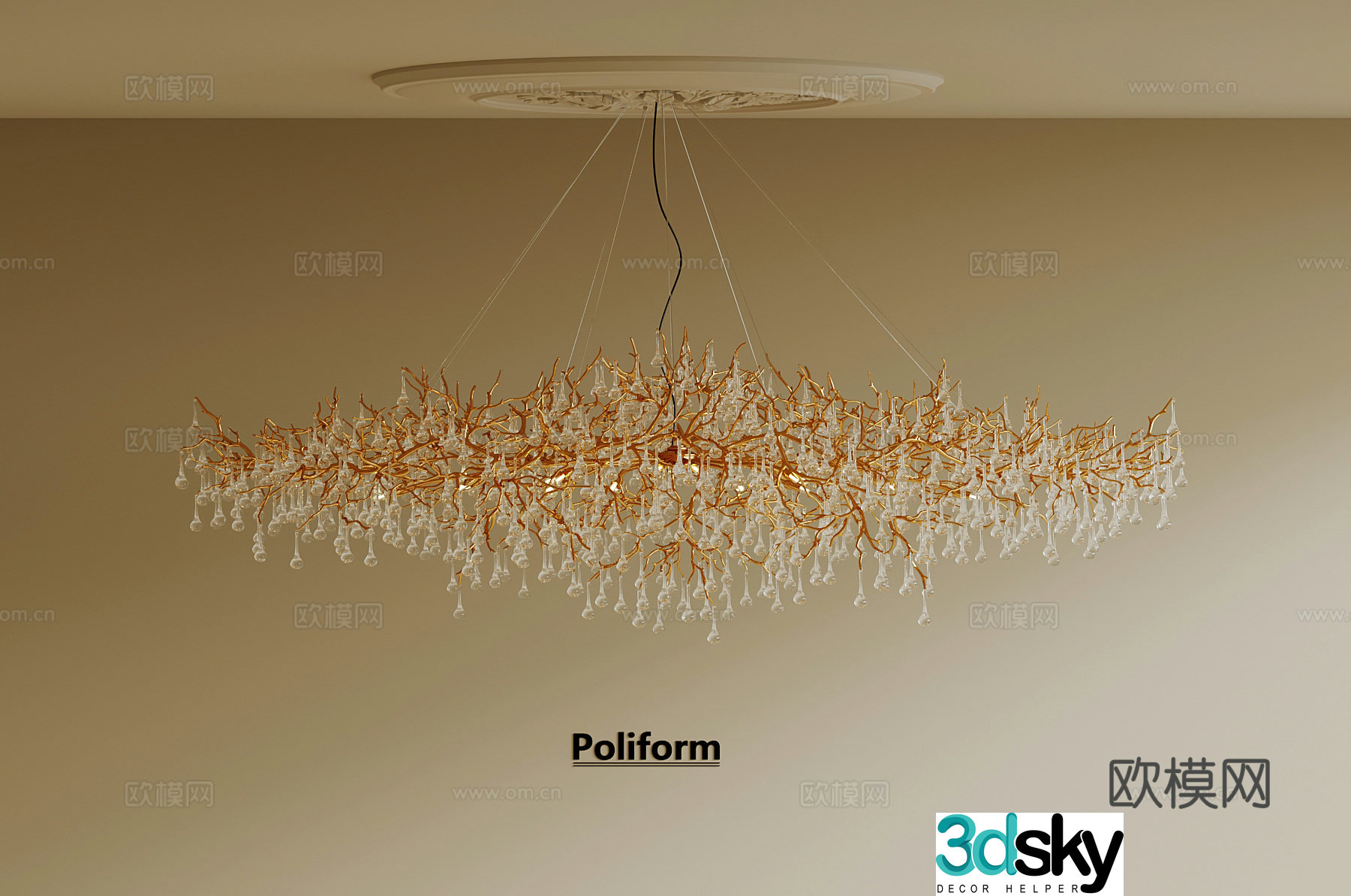 Modern Chandelier Living Room Creative Chandelier 3d Model