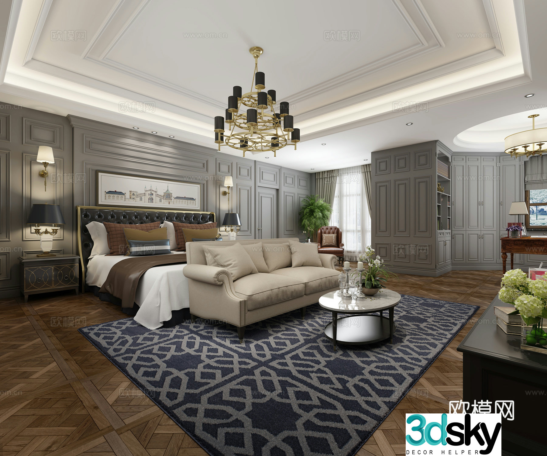 Study bedroom 3d model